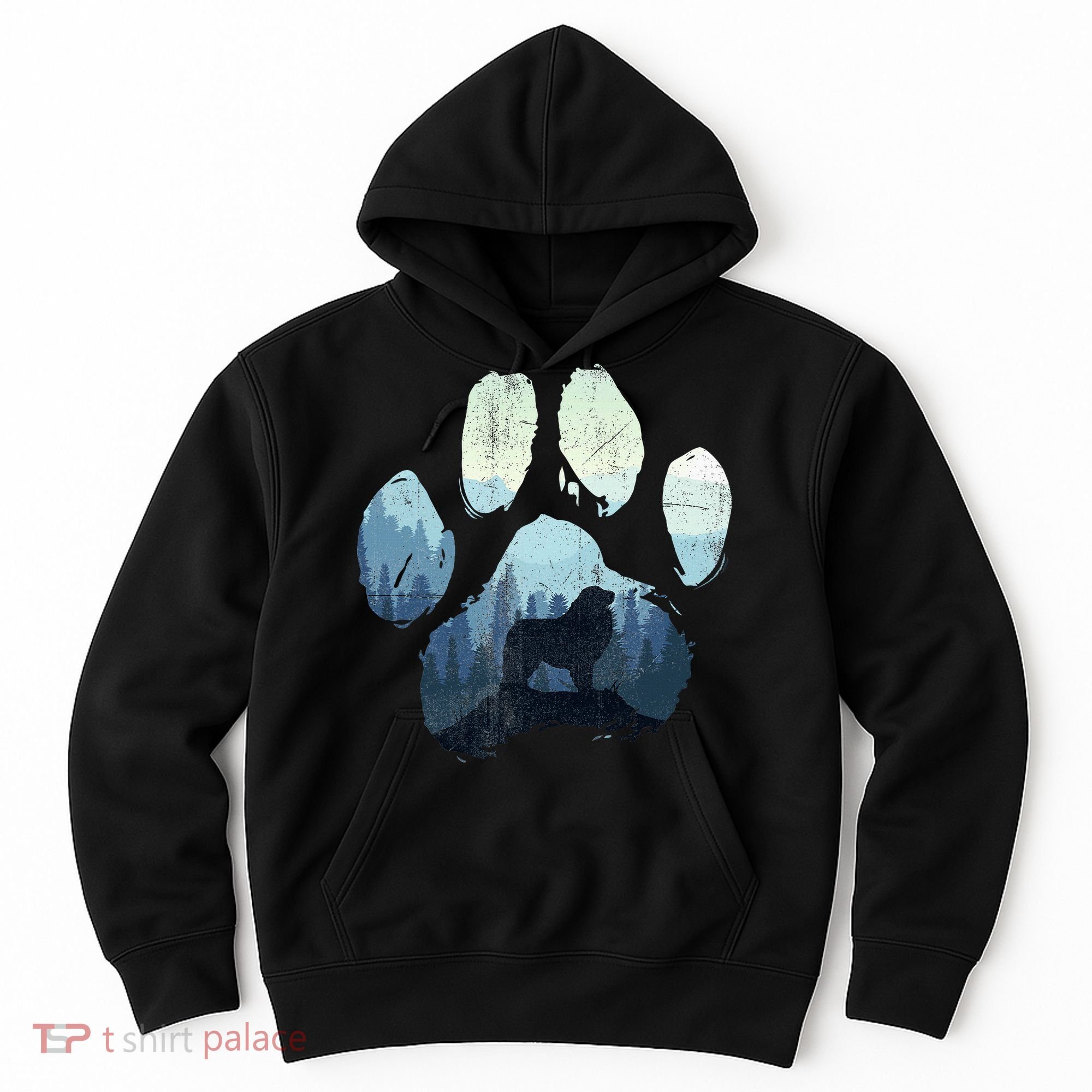 Great Pyrenees Dog Paw Mom Dad Mountains Hoodie