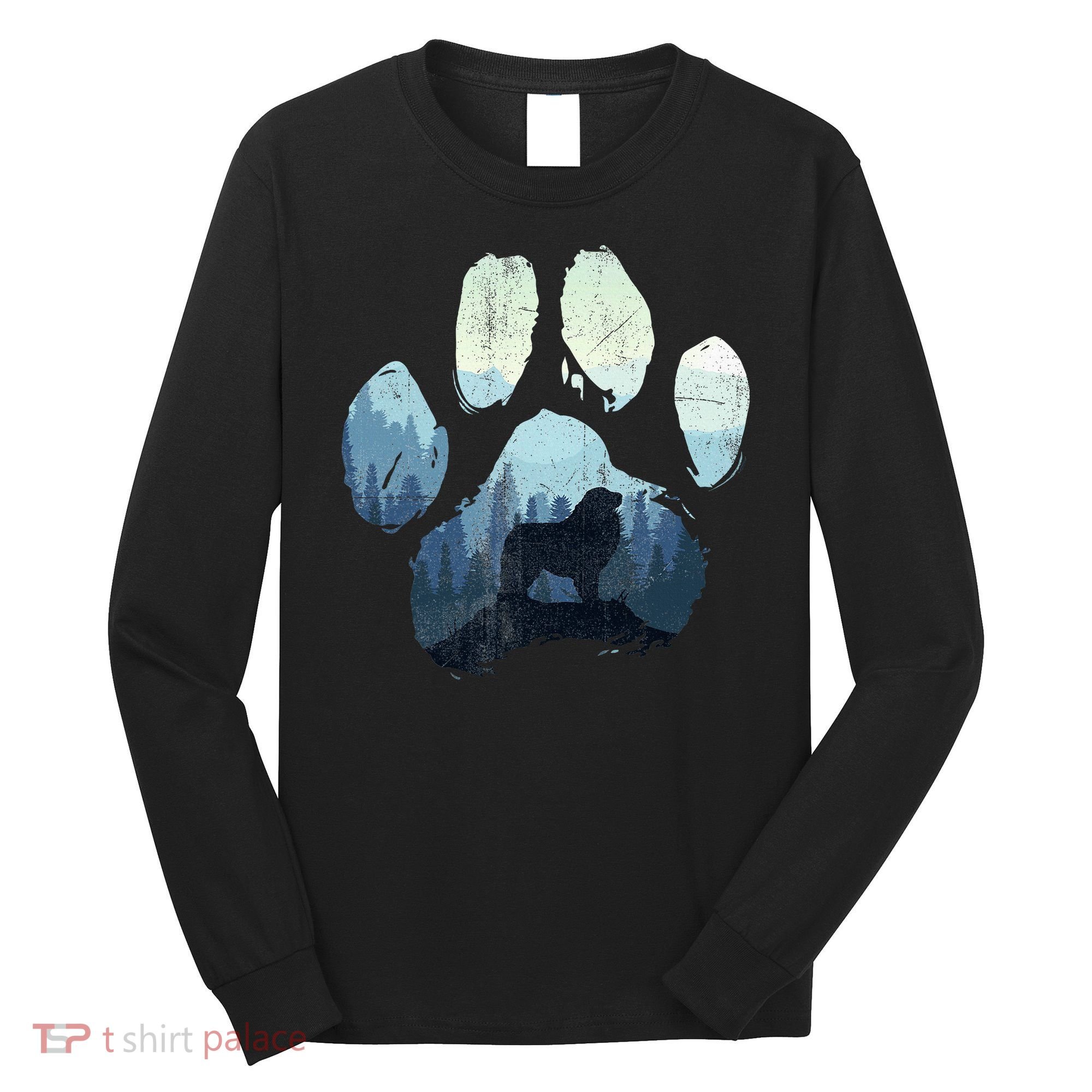 Great Pyrenees Dog Paw Mom Dad Mountains Long Sleeve Shirt