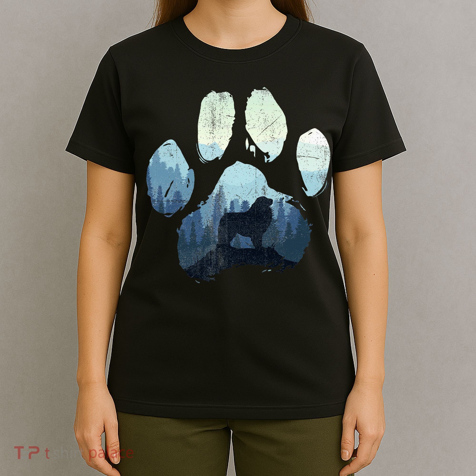 Great Pyrenees Dog Paw Mom Dad Mountains T-Shirt