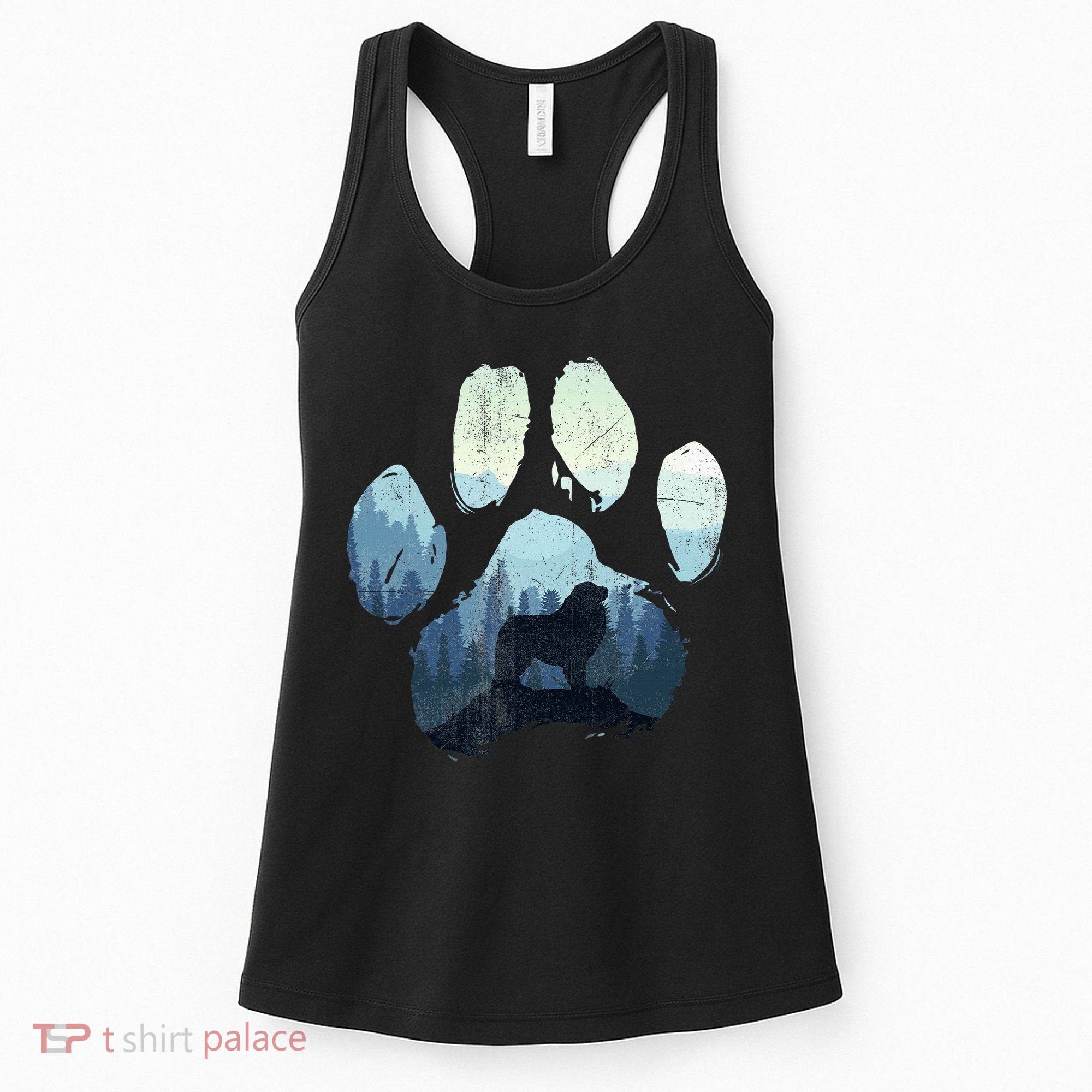 Great Pyrenees Dog Paw Mom Dad Mountains Women's Tank Top