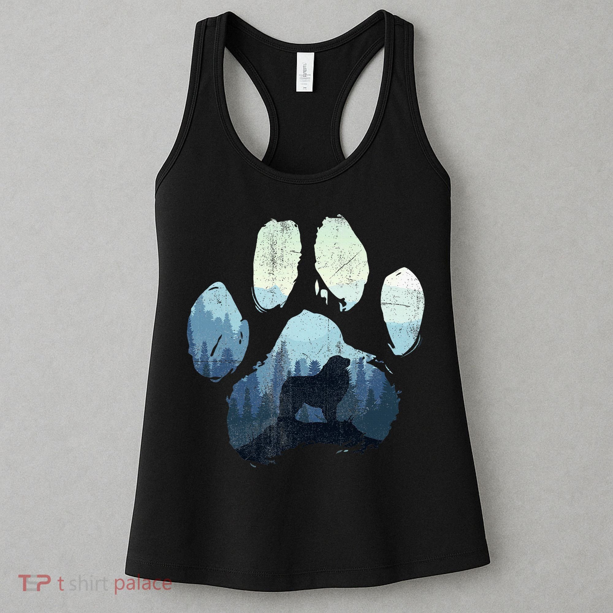 Great Pyrenees Dog Paw Mom Dad Mountains Women's Tank Top