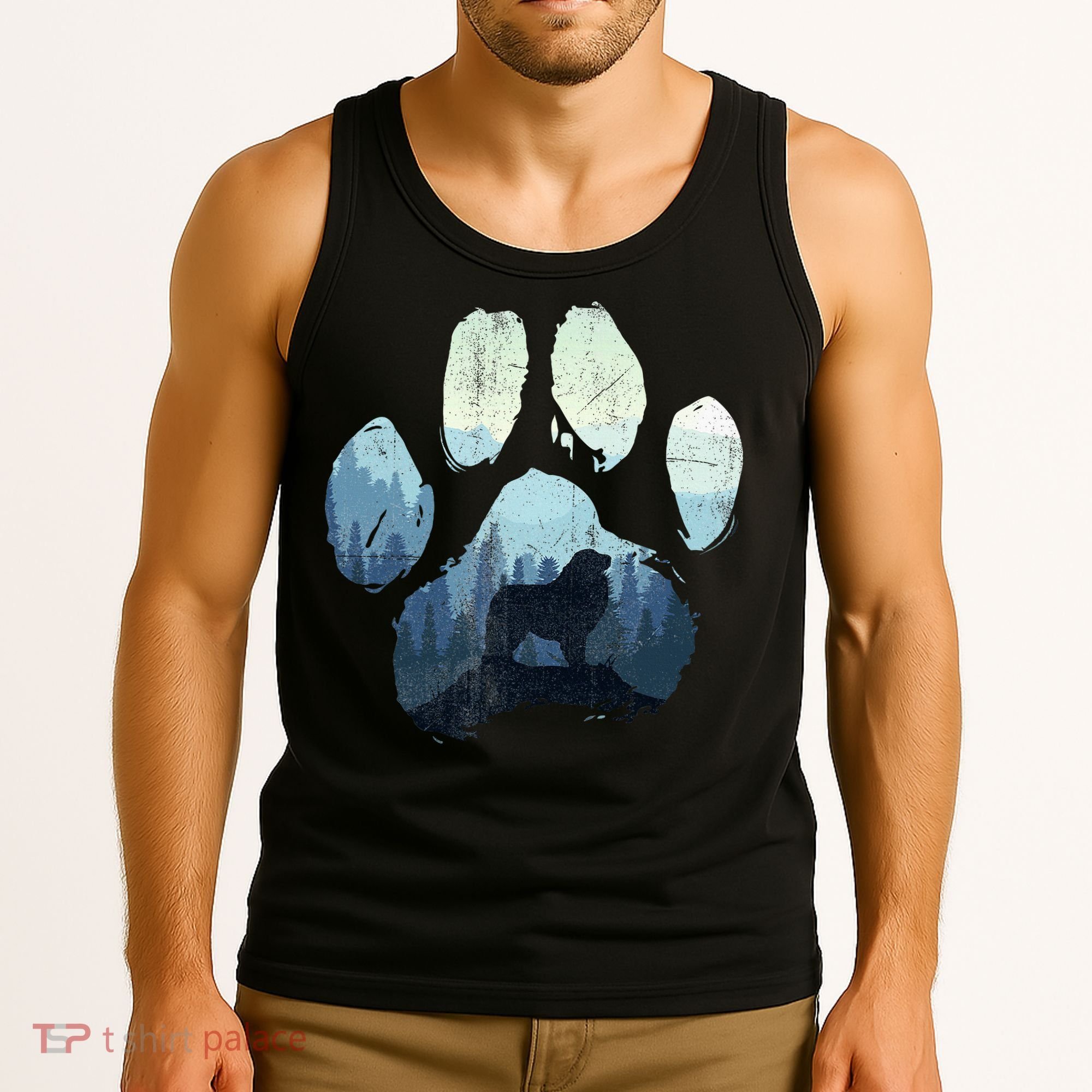 Great Pyrenees Dog Paw Mom Dad Mountains Tank Top