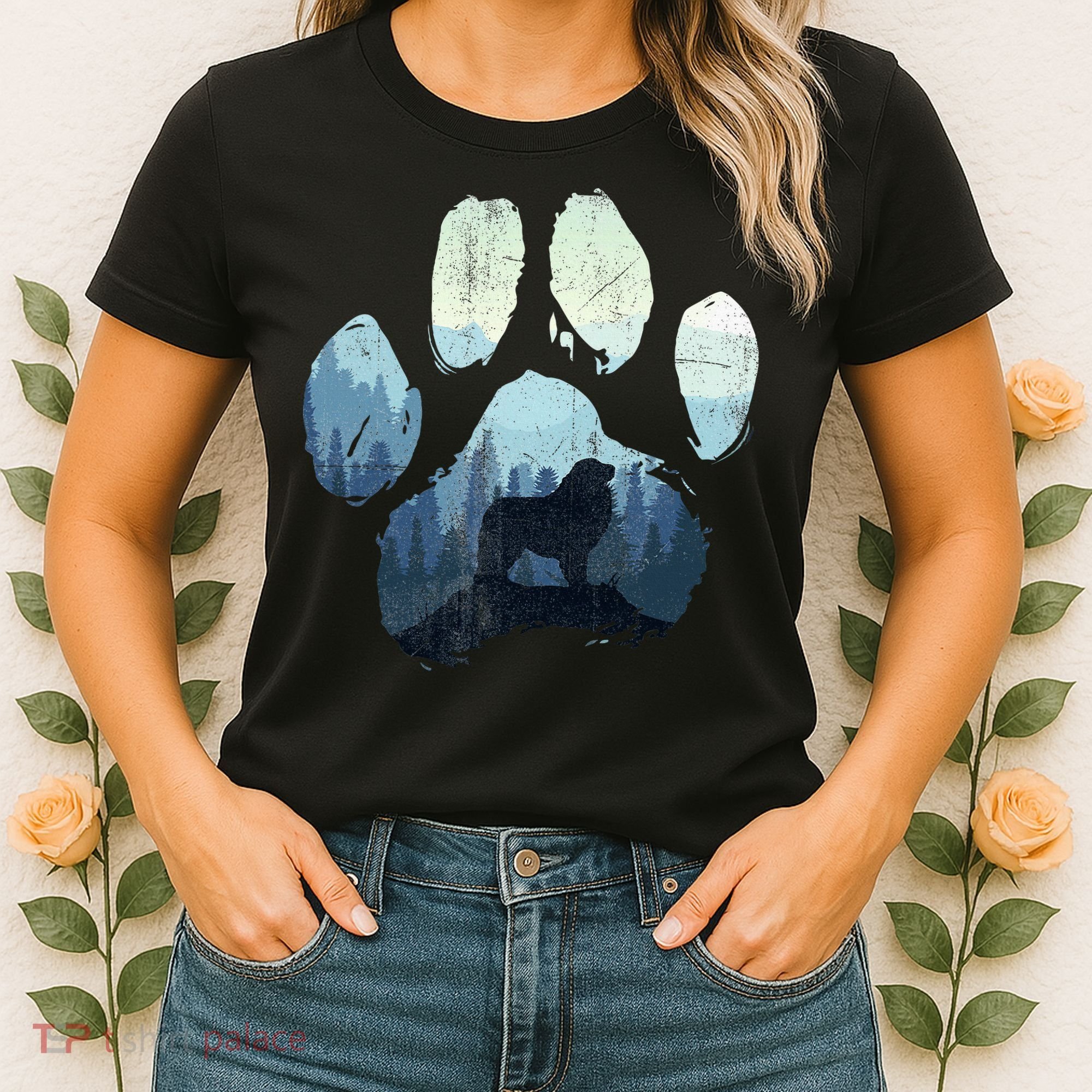 Great Pyrenees Dog Paw Mom Dad Mountains Women's T-Shirt