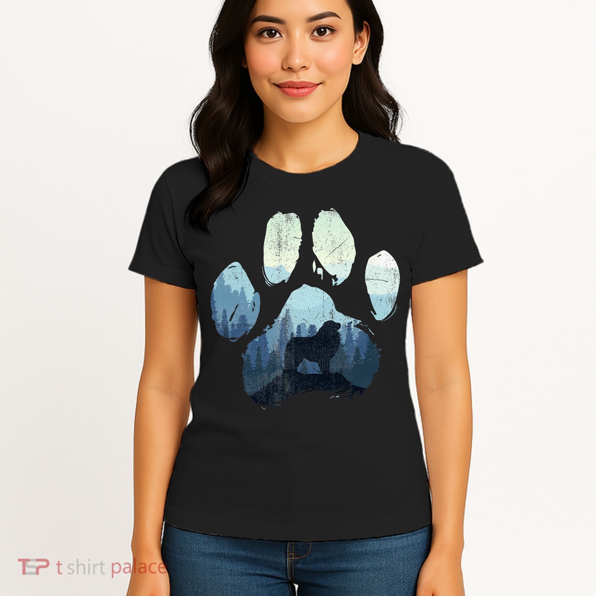 Great Pyrenees Dog Paw Mom Dad Mountains Women's T-Shirt