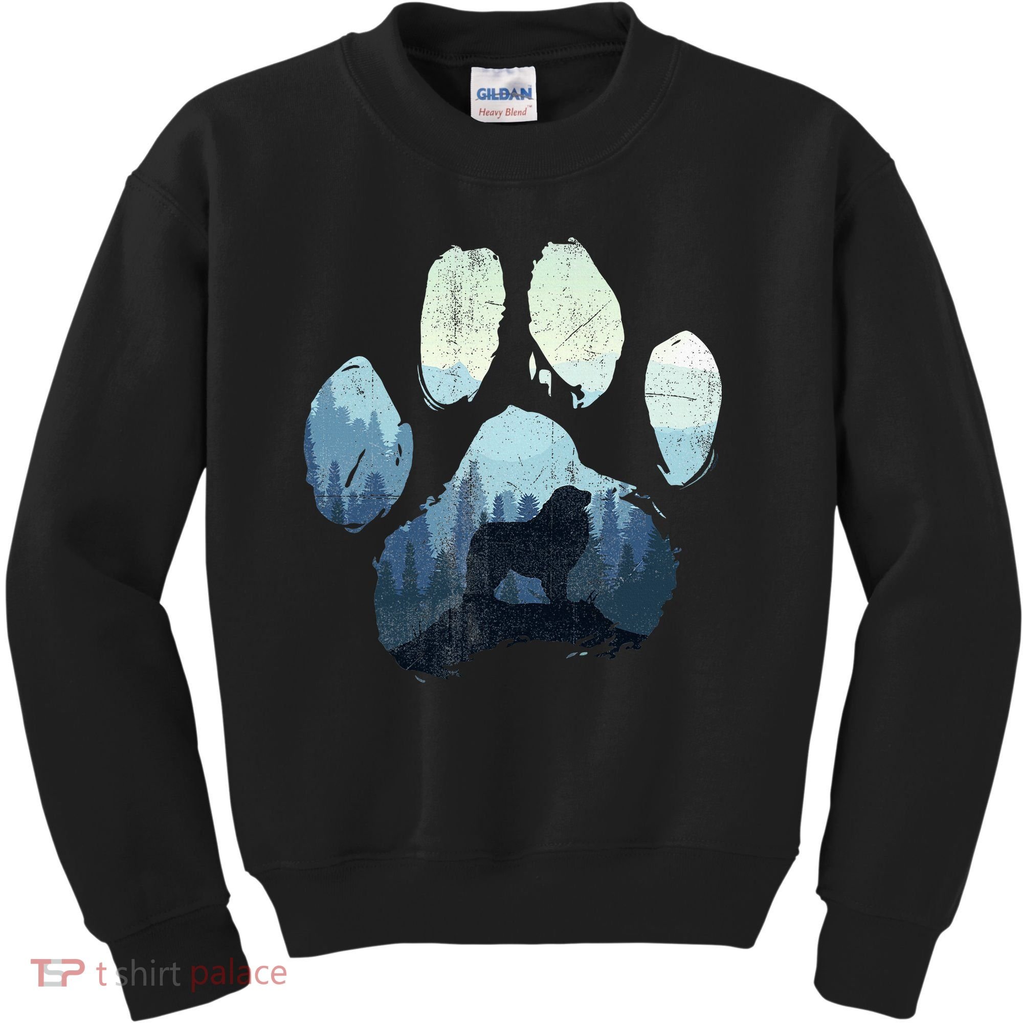 Great Pyrenees Dog Paw Mom Dad Mountains Kids Sweatshirt