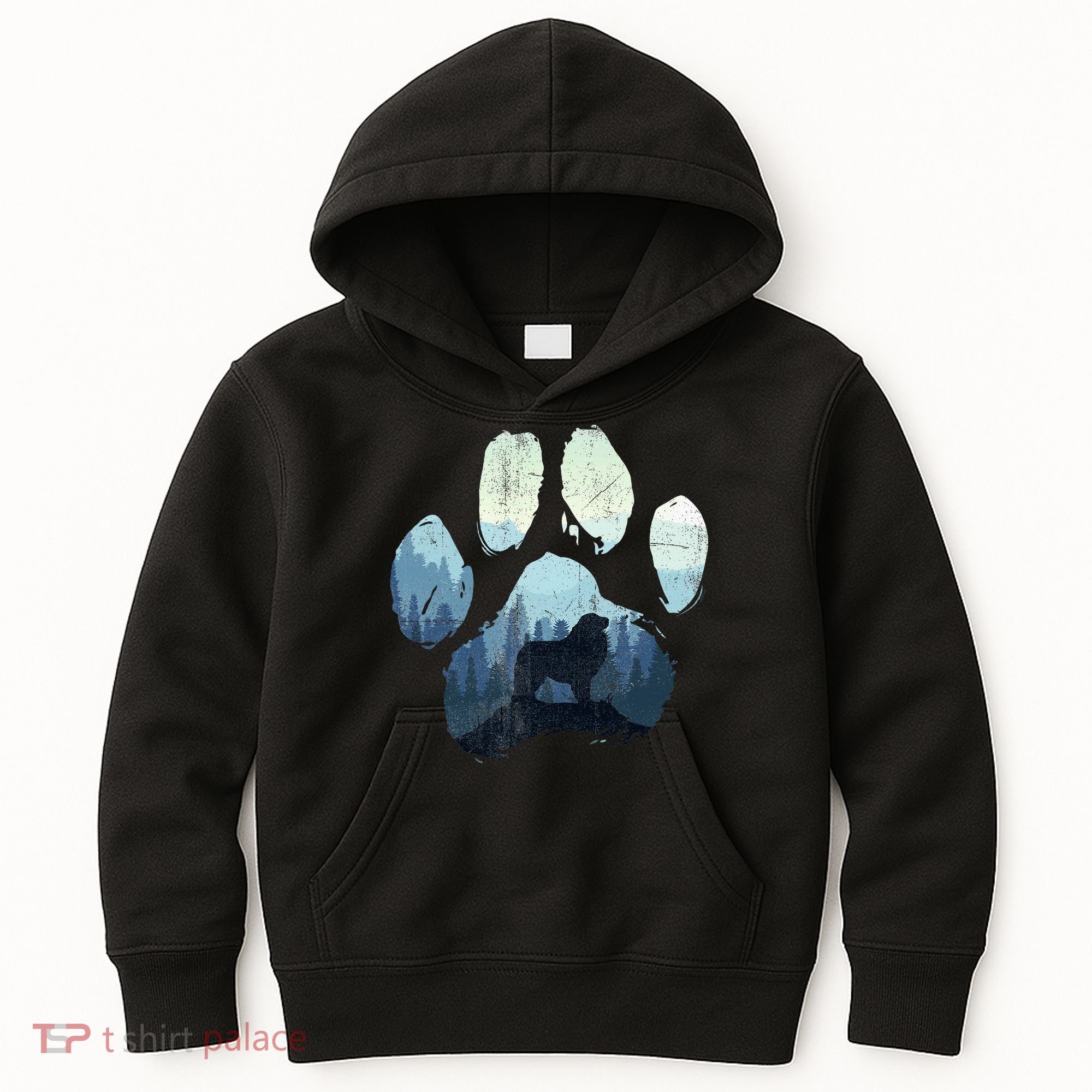 Great Pyrenees Dog Paw Mom Dad Mountains Kids Hoodie