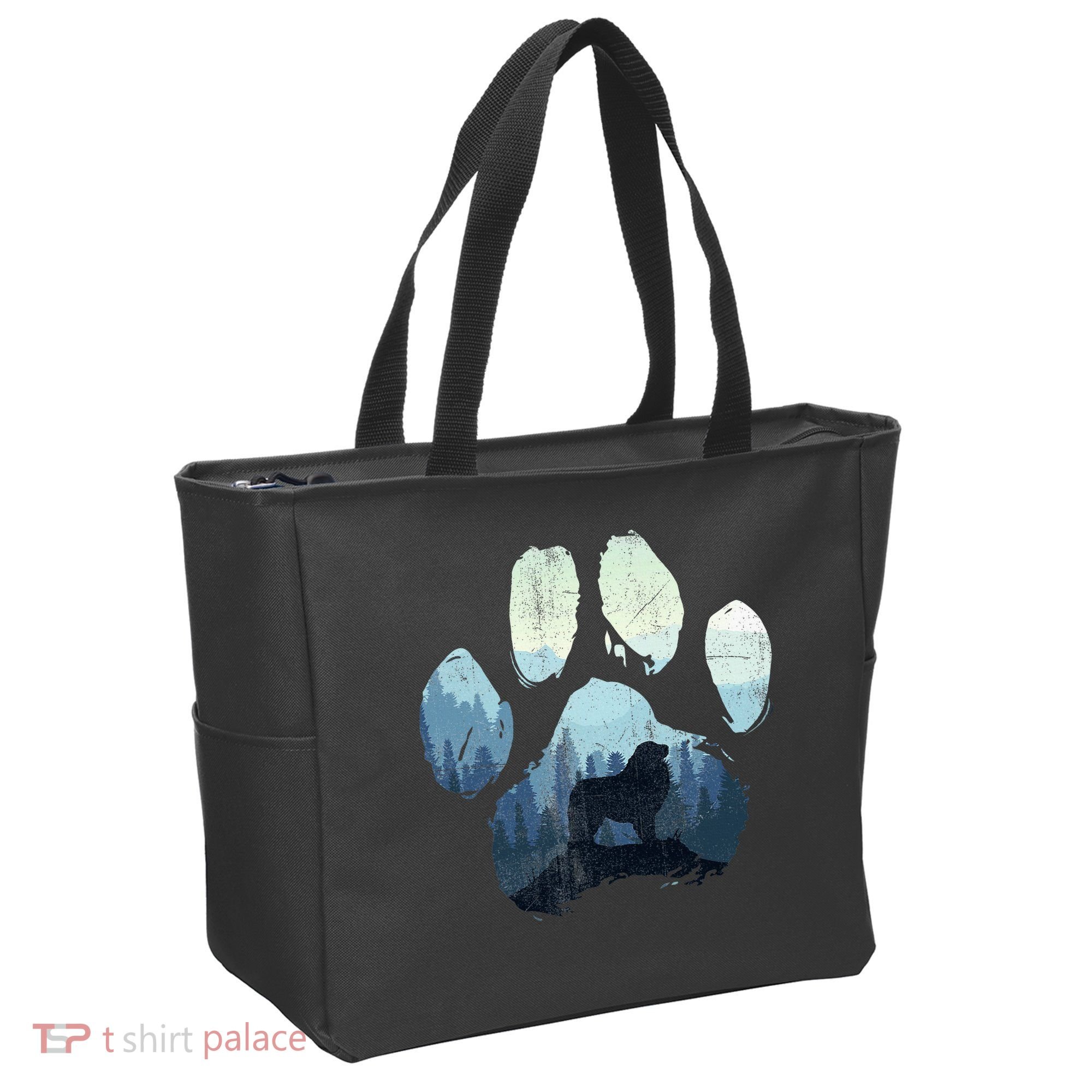 Great Pyrenees Dog Paw Mom Dad Mountains Tote Bag