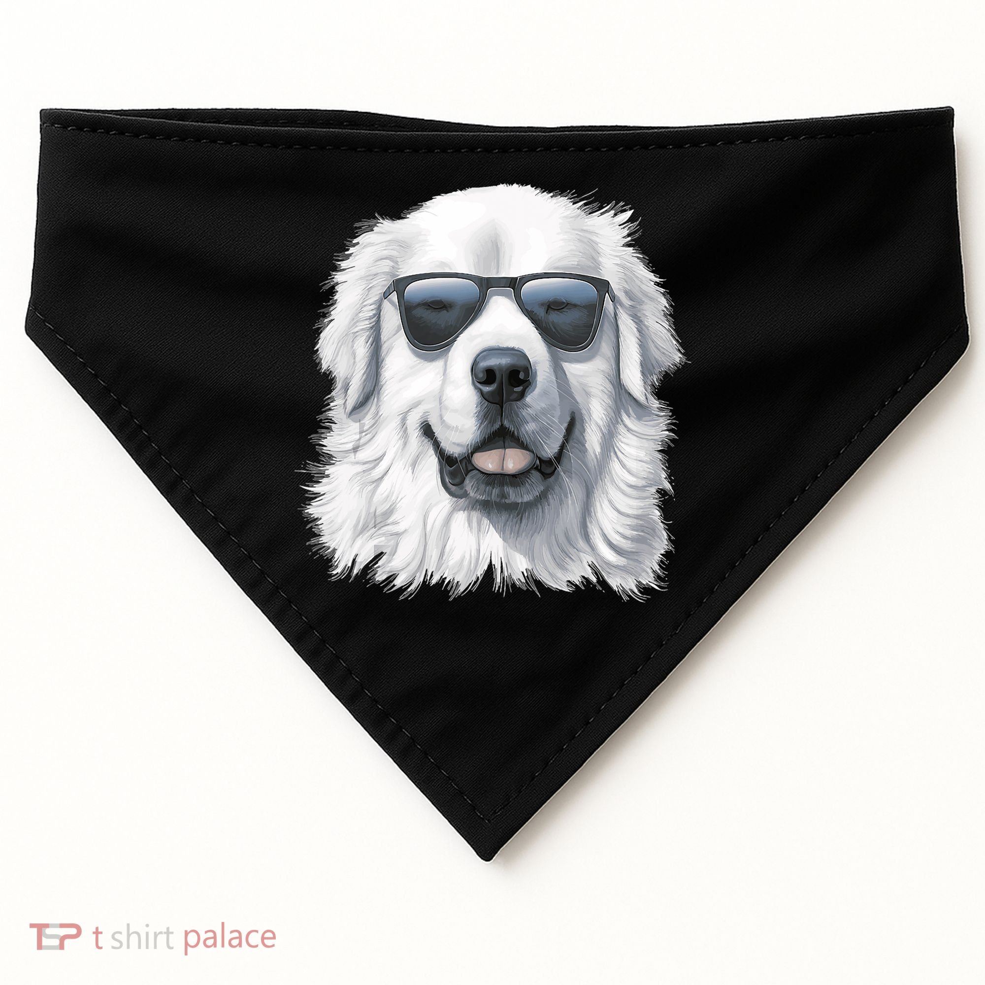 Great Pyrenees Dog With Sunglasses Great Pyrenees USA-Made Doggie Bandana