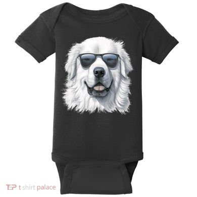 Great Pyrenees Dog With Sunglasses Great Pyrenees Baby Bodysuit