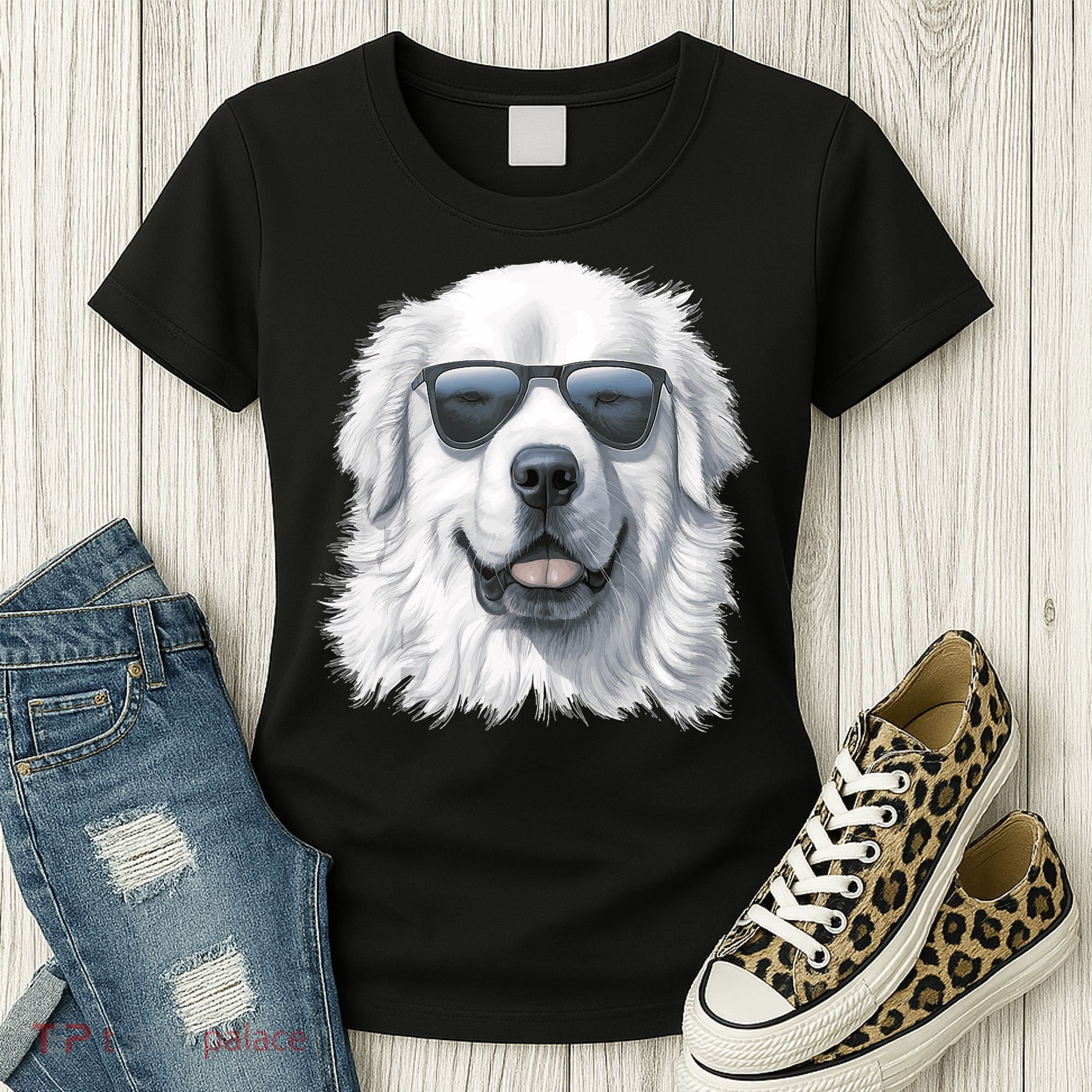 Great Pyrenees Dog With Sunglasses Great Pyrenees Women's T-Shirt