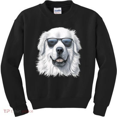 Great Pyrenees Dog With Sunglasses Great Pyrenees Kids Sweatshirt