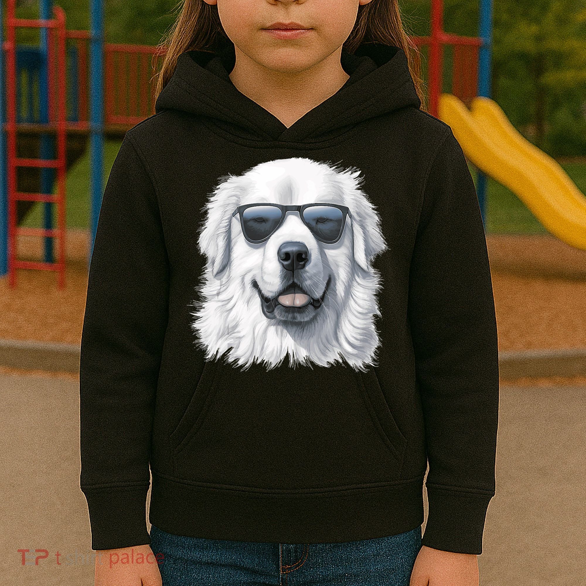 Great Pyrenees Dog With Sunglasses Great Pyrenees Kids Hoodie