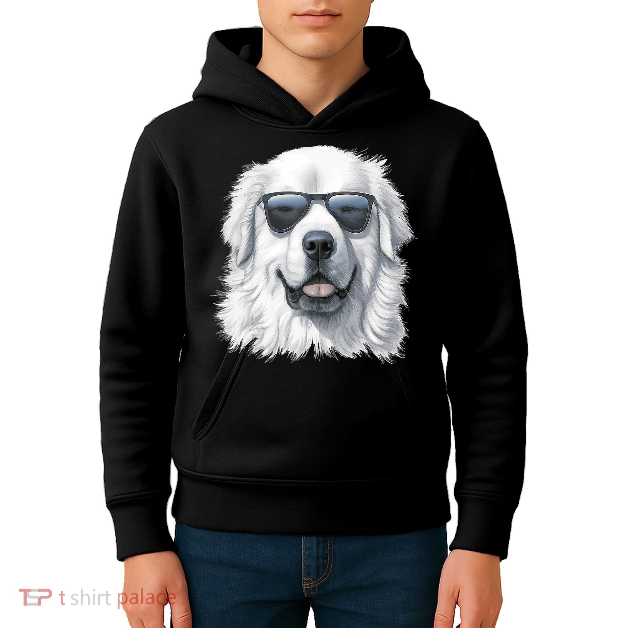 Great Pyrenees Dog With Sunglasses Great Pyrenees Kids Hoodie