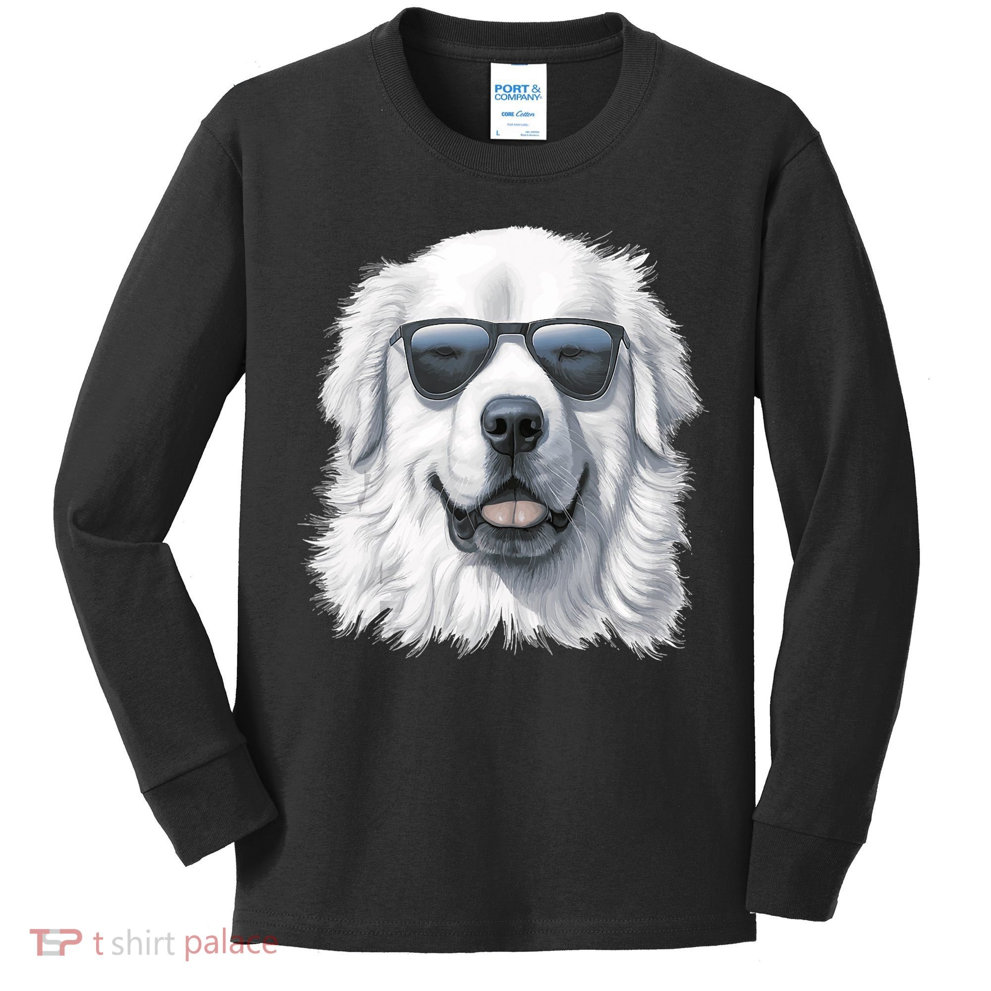 Great Pyrenees Dog With Sunglasses Great Pyrenees Kids Long Sleeve Shirt