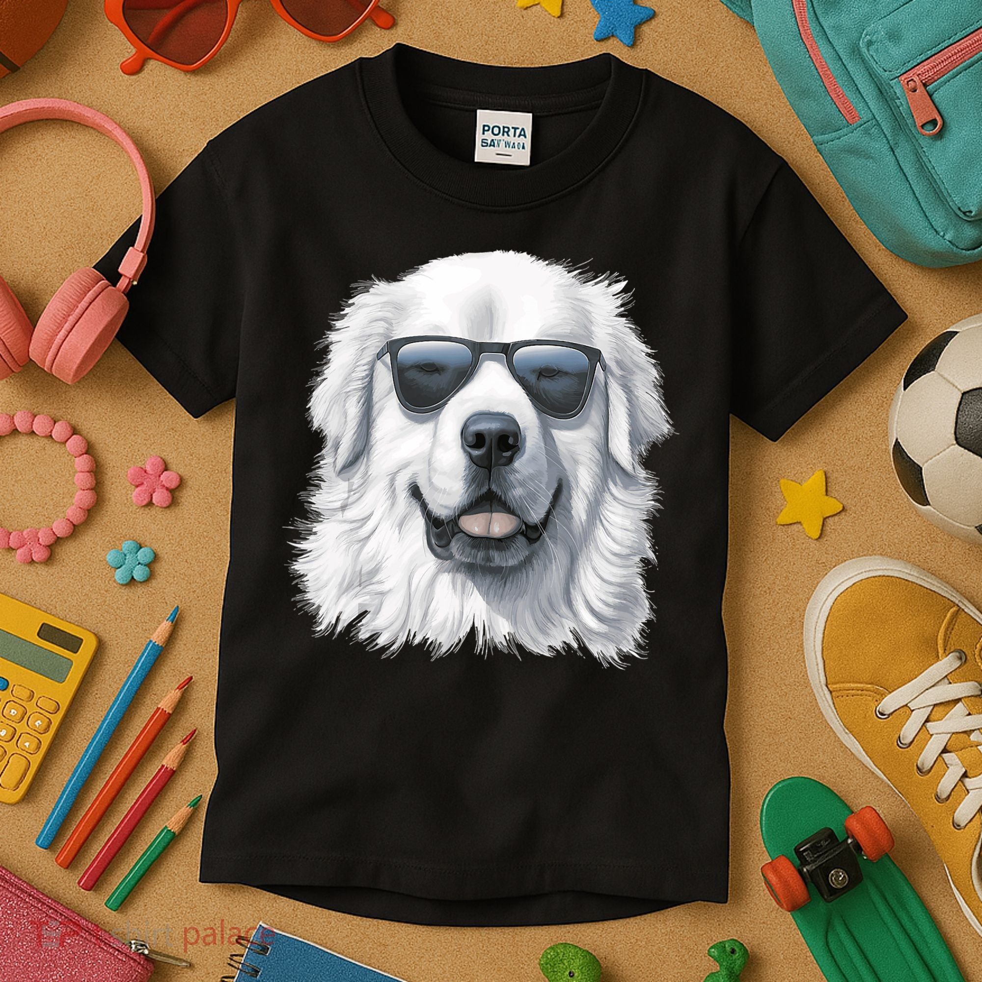 Great Pyrenees Dog With Sunglasses Great Pyrenees Kids T-Shirt