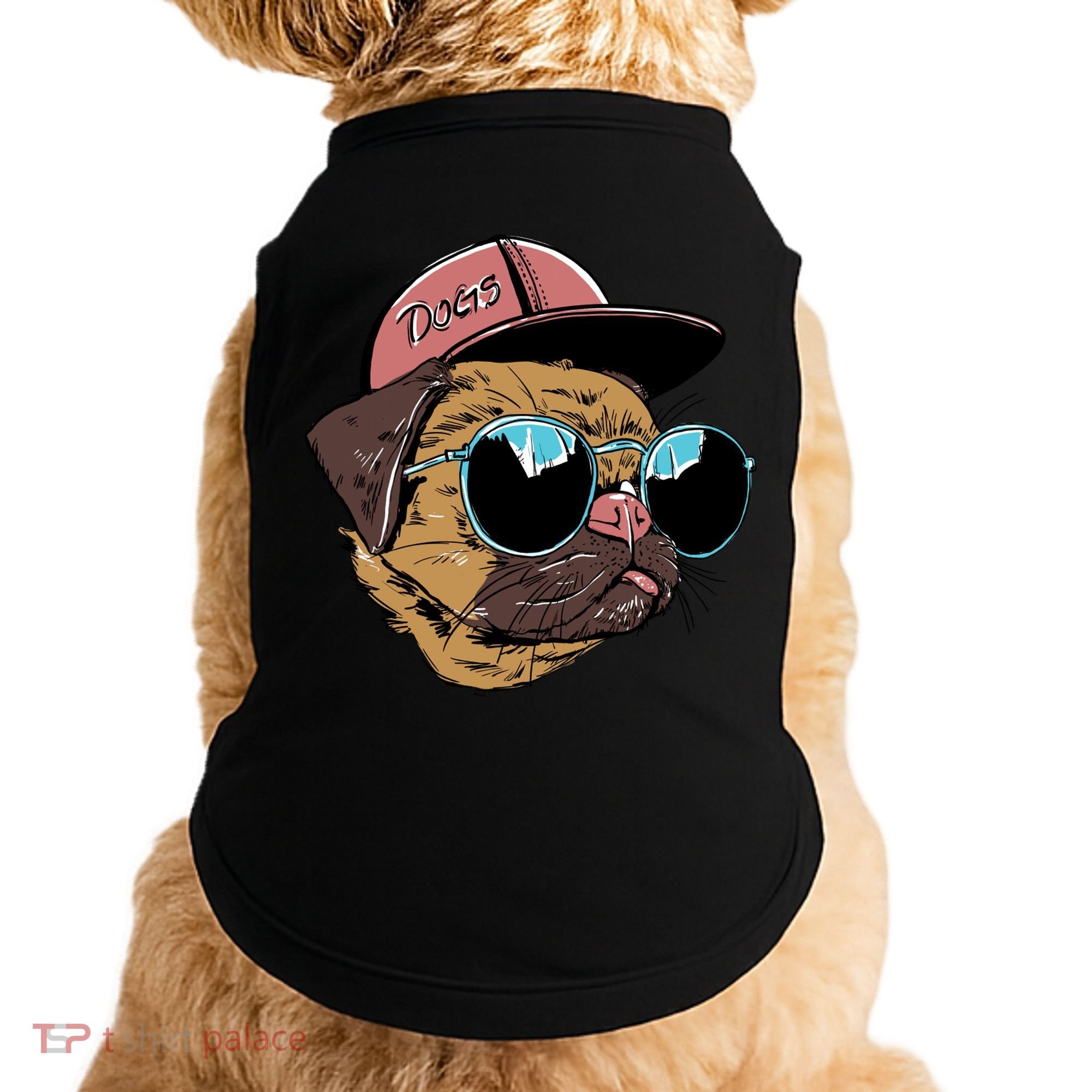 Gangster Pug Dog Hipster Cool Shades Doggie Tank