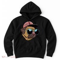 Gangster Pug Dog Hipster Cool Shades Hoodie thumb 0