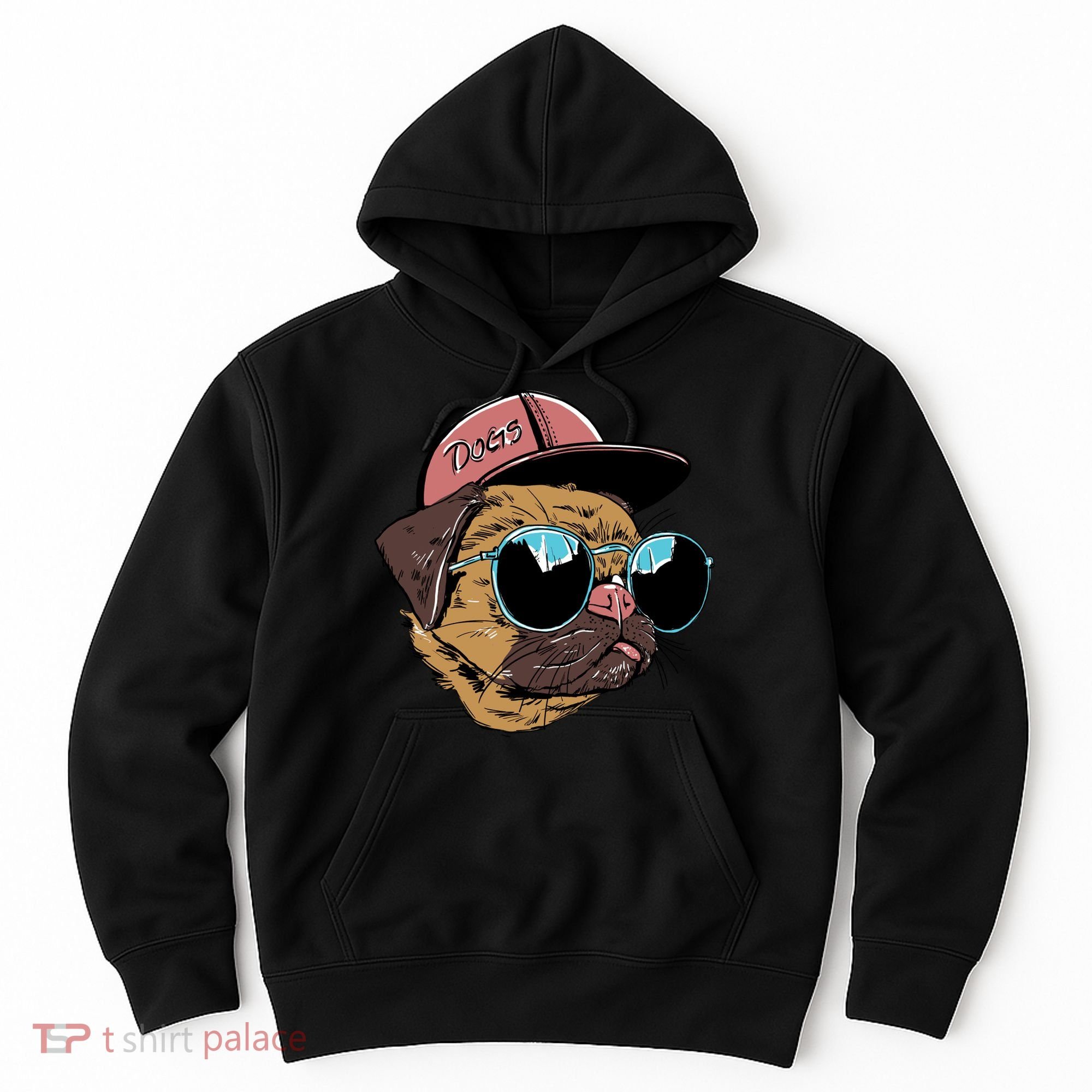 Gangster Pug Dog Hipster Cool Shades Hoodie