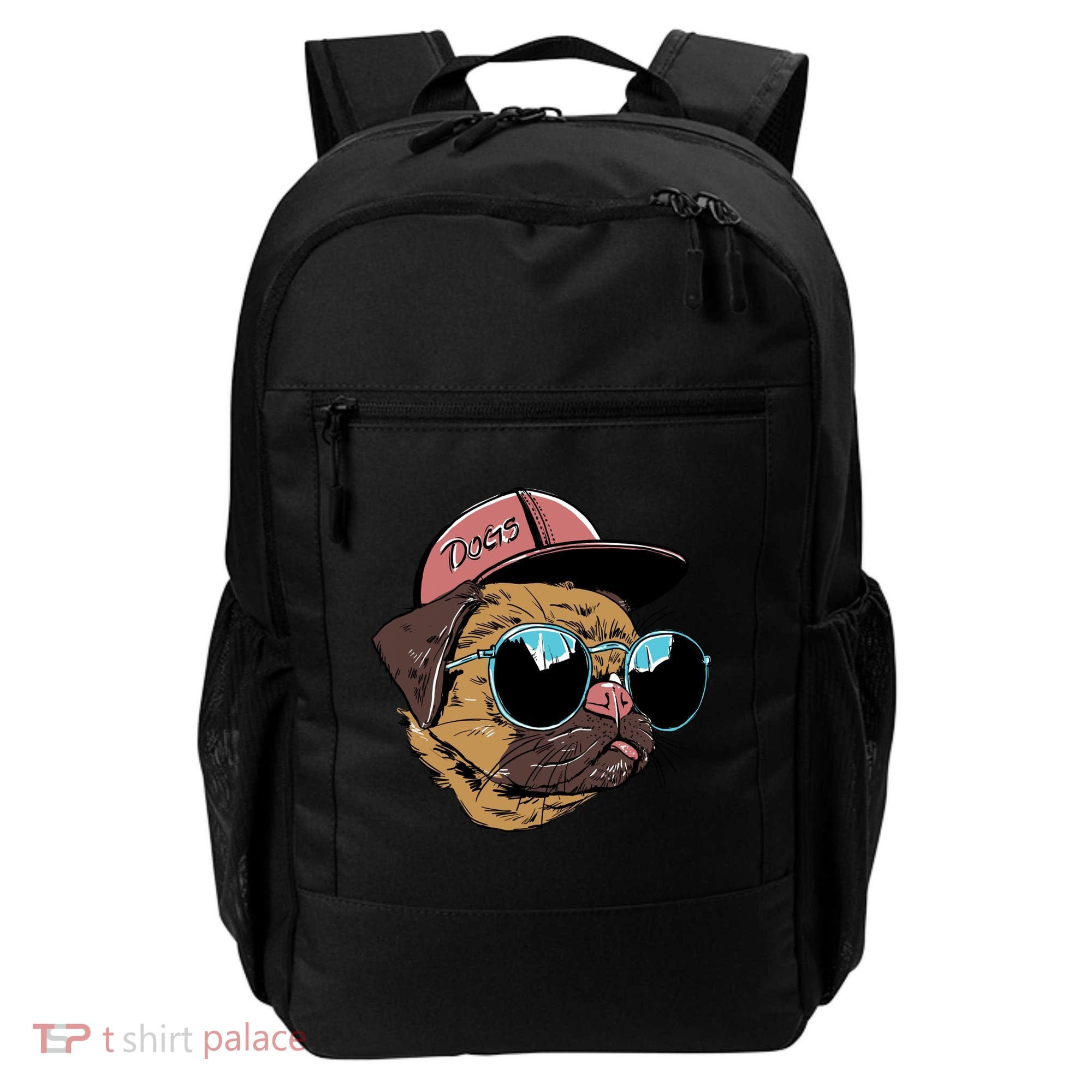Gangster Pug Dog Hipster Cool Shades Backpack