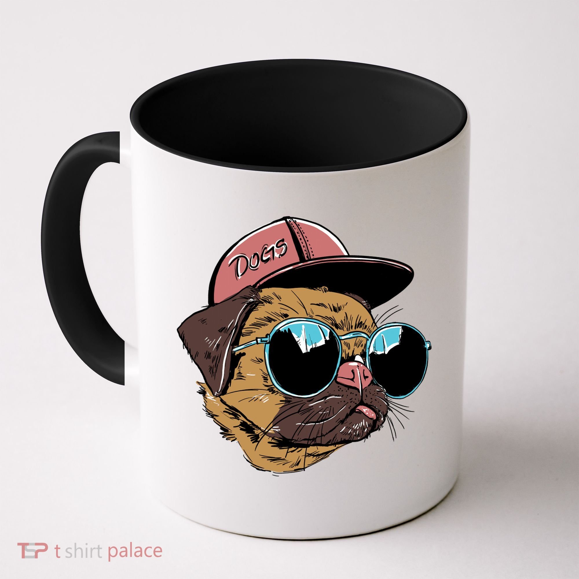 Gangster Pug Dog Hipster Cool Shades Coffee Mug