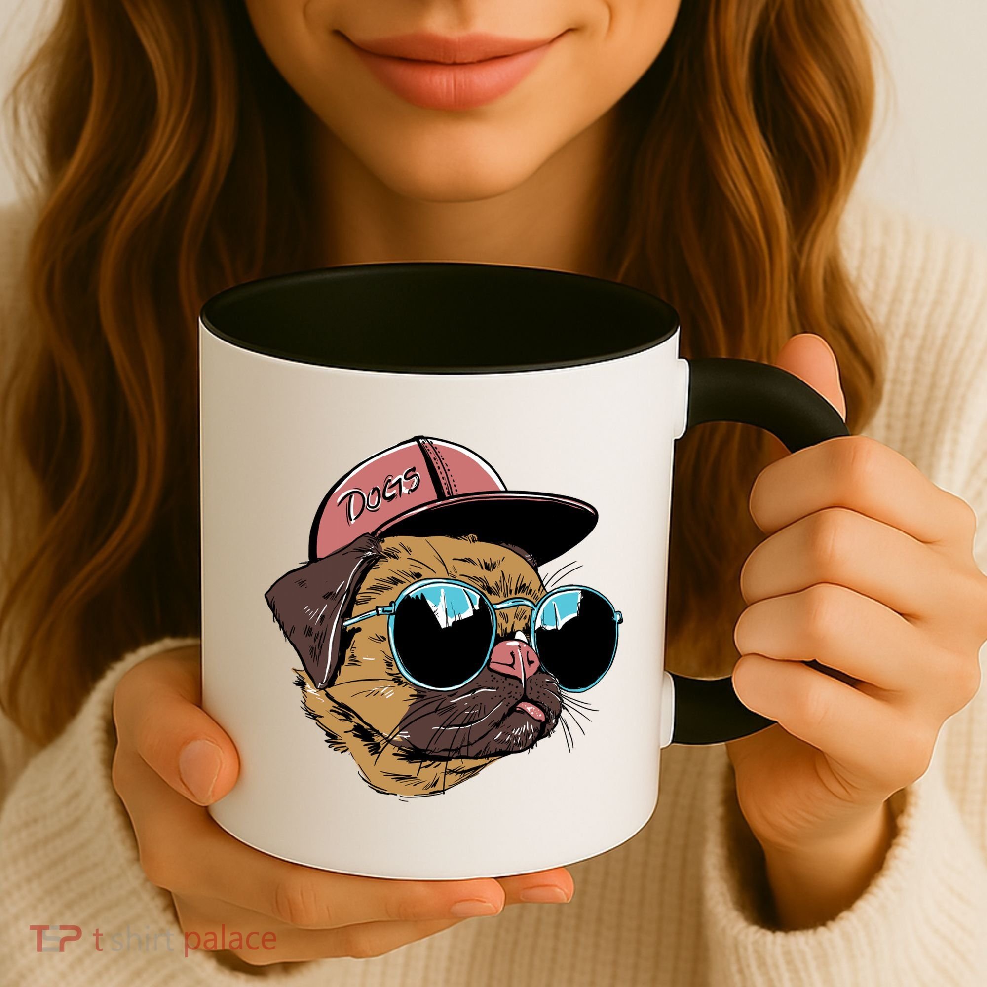 Gangster Pug Dog Hipster Cool Shades Coffee Mug