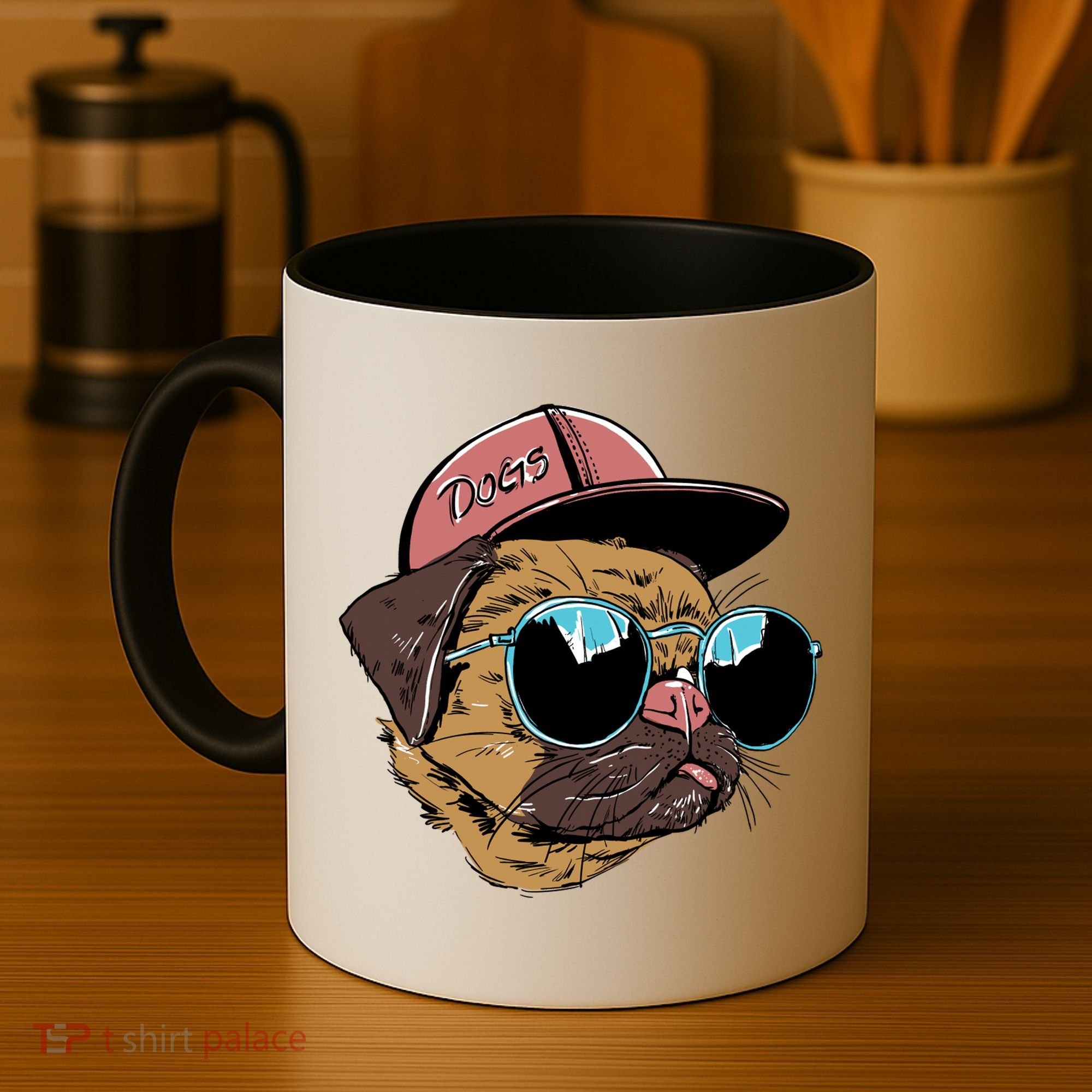 Gangster Pug Dog Hipster Cool Shades Coffee Mug