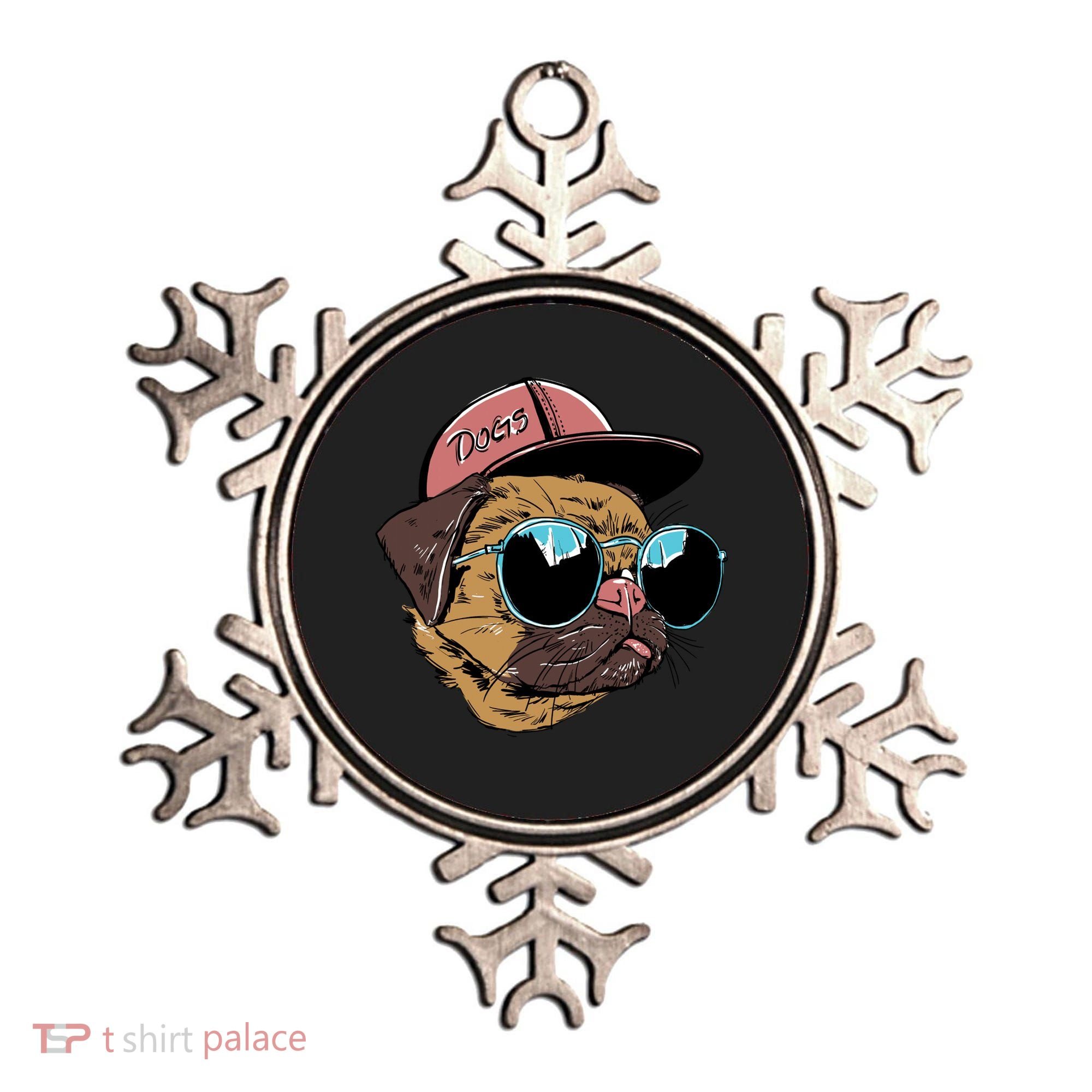 Gangster Pug Dog Hipster Cool Shades Ornament