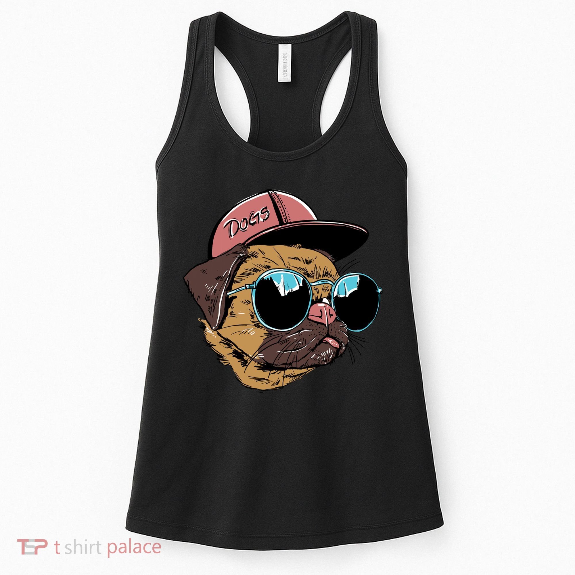Gangster Pug Dog Hipster Cool Shades Women's Tank Top