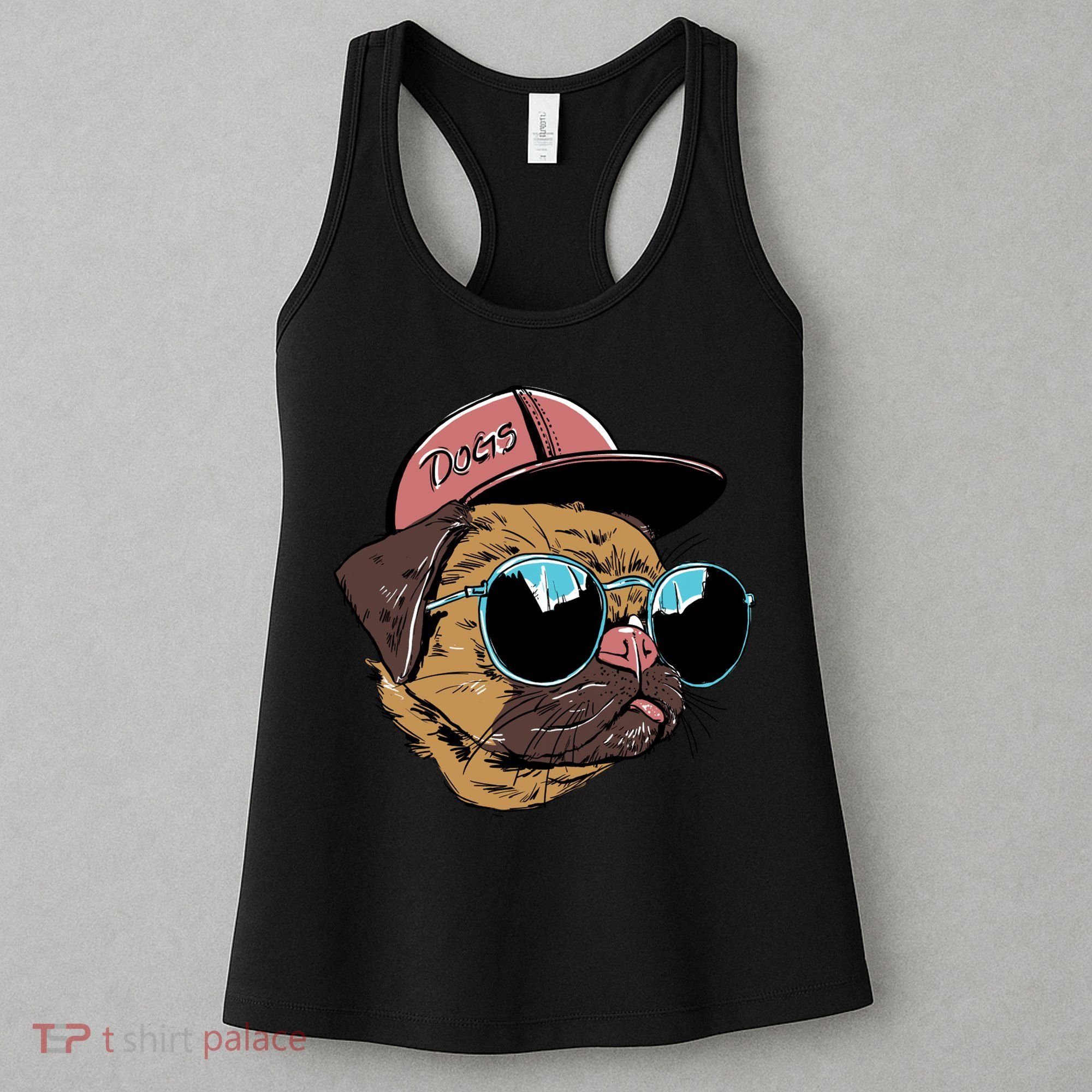 Gangster Pug Dog Hipster Cool Shades Women's Tank Top