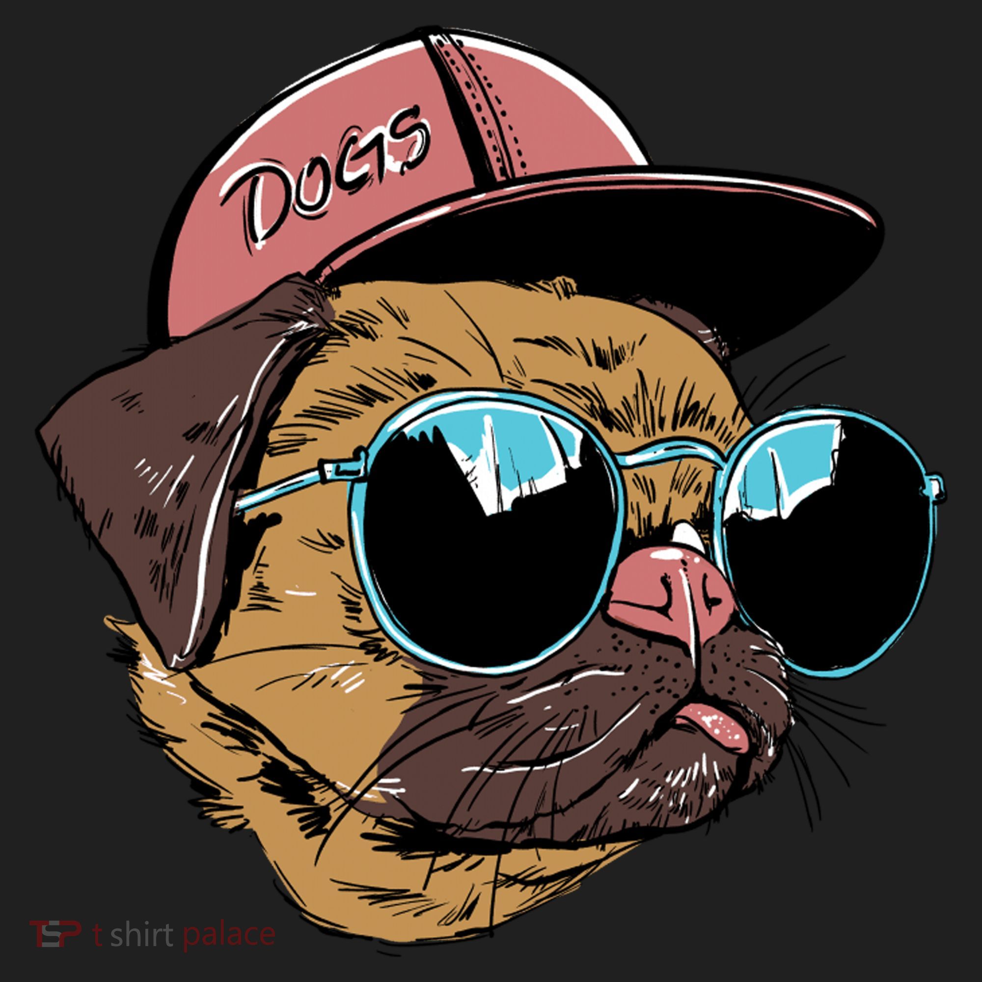 Gangster Pug Dog Hipster Cool Shades Hat