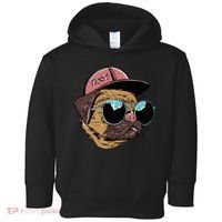 Gangster Pug Dog Hipster Cool Shades Toddler Hoodie thumb 0