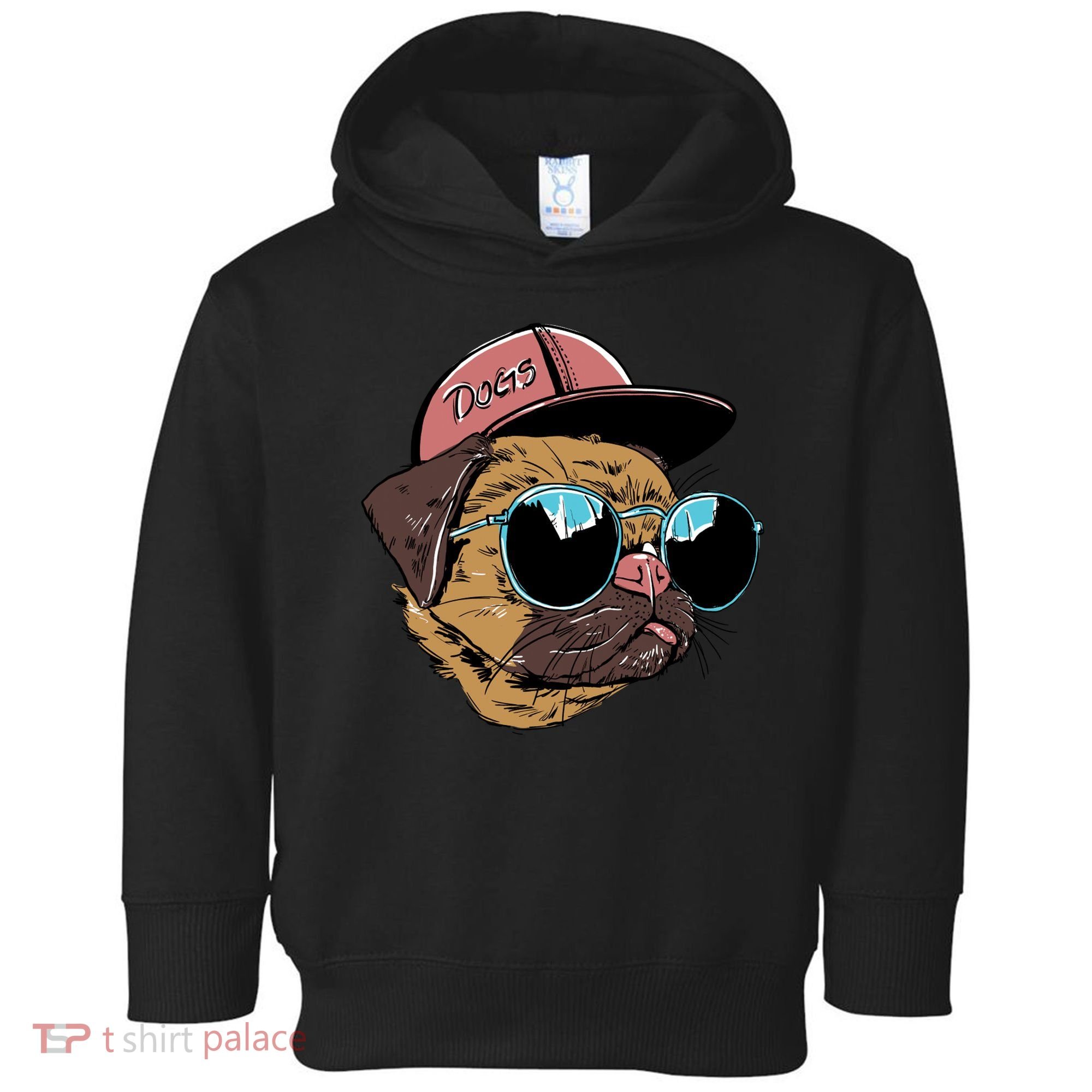Gangster Pug Dog Hipster Cool Shades Toddler Hoodie