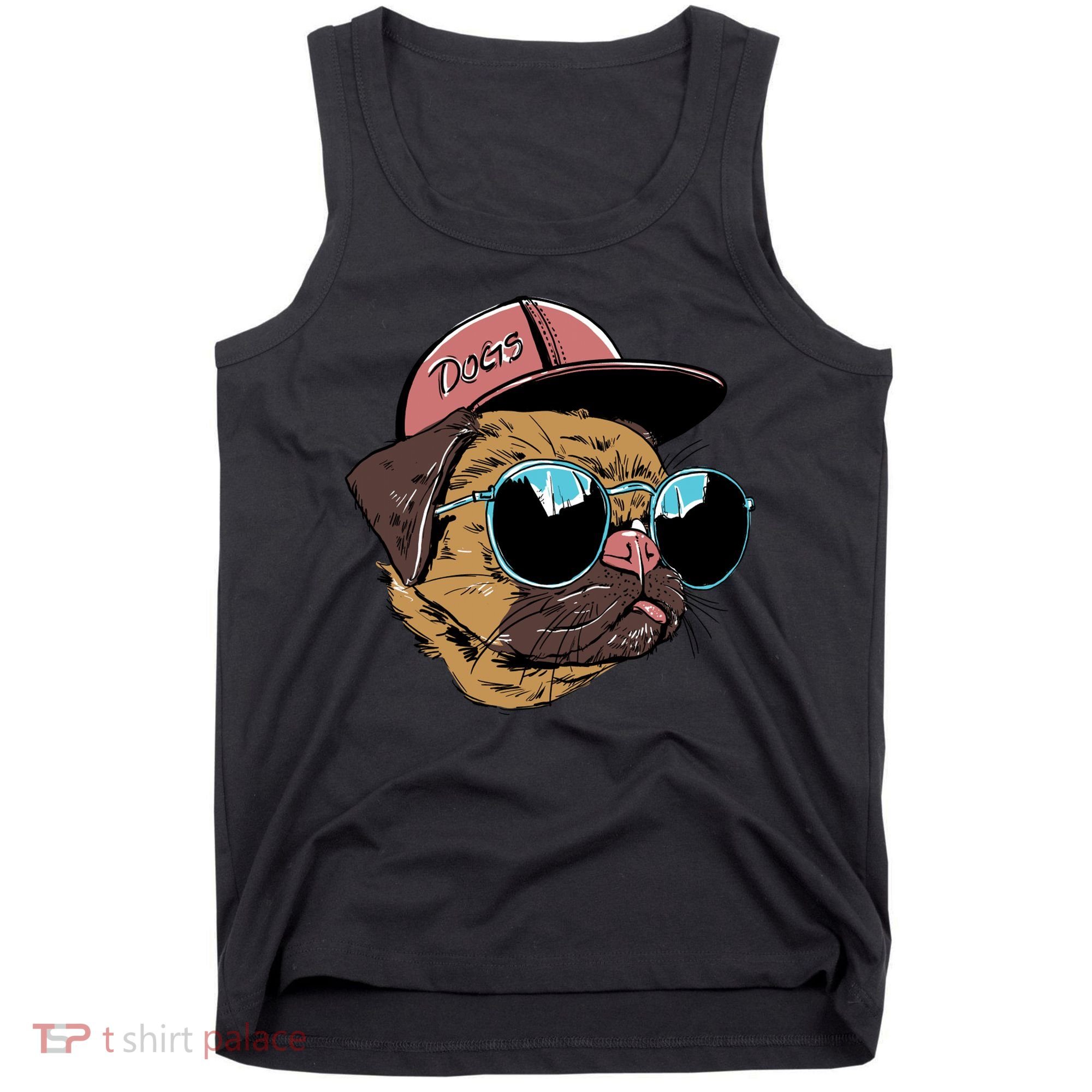Gangster Pug Dog Hipster Cool Shades Tank Top