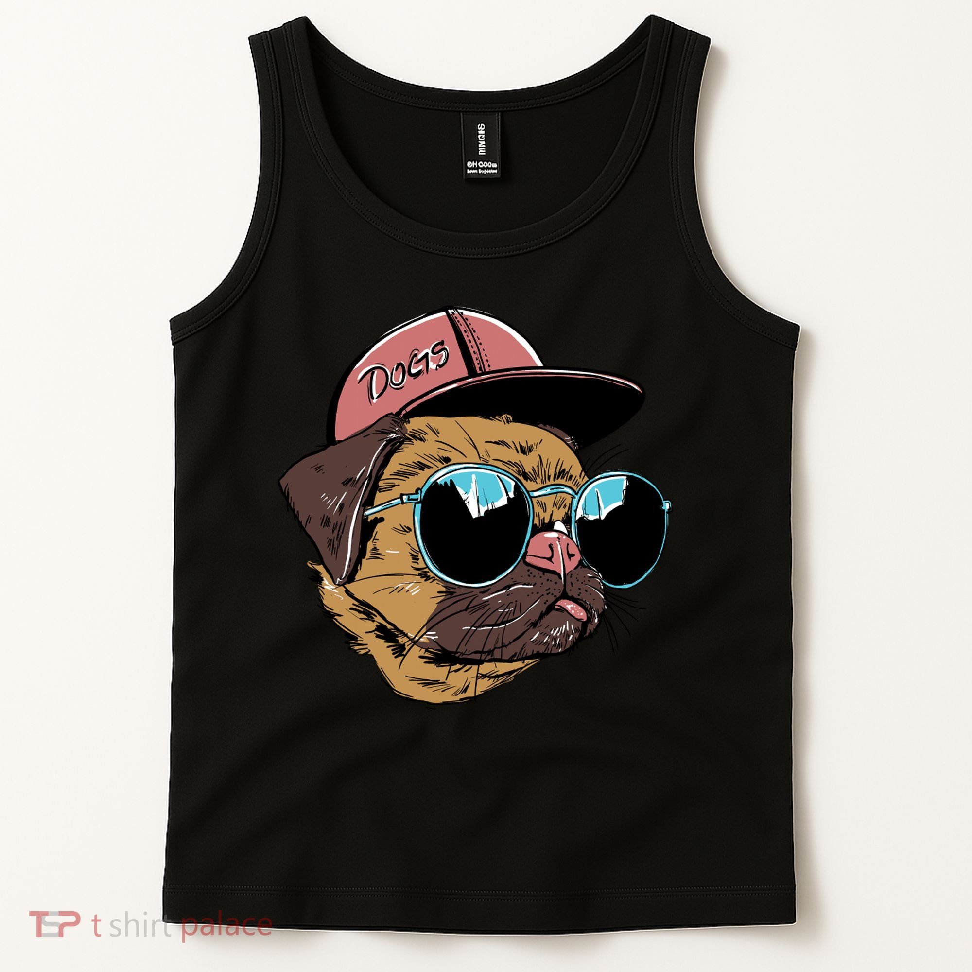 Gangster Pug Dog Hipster Cool Shades Tank Top