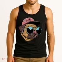 Gangster Pug Dog Hipster Cool Shades Tank Top thumb 3