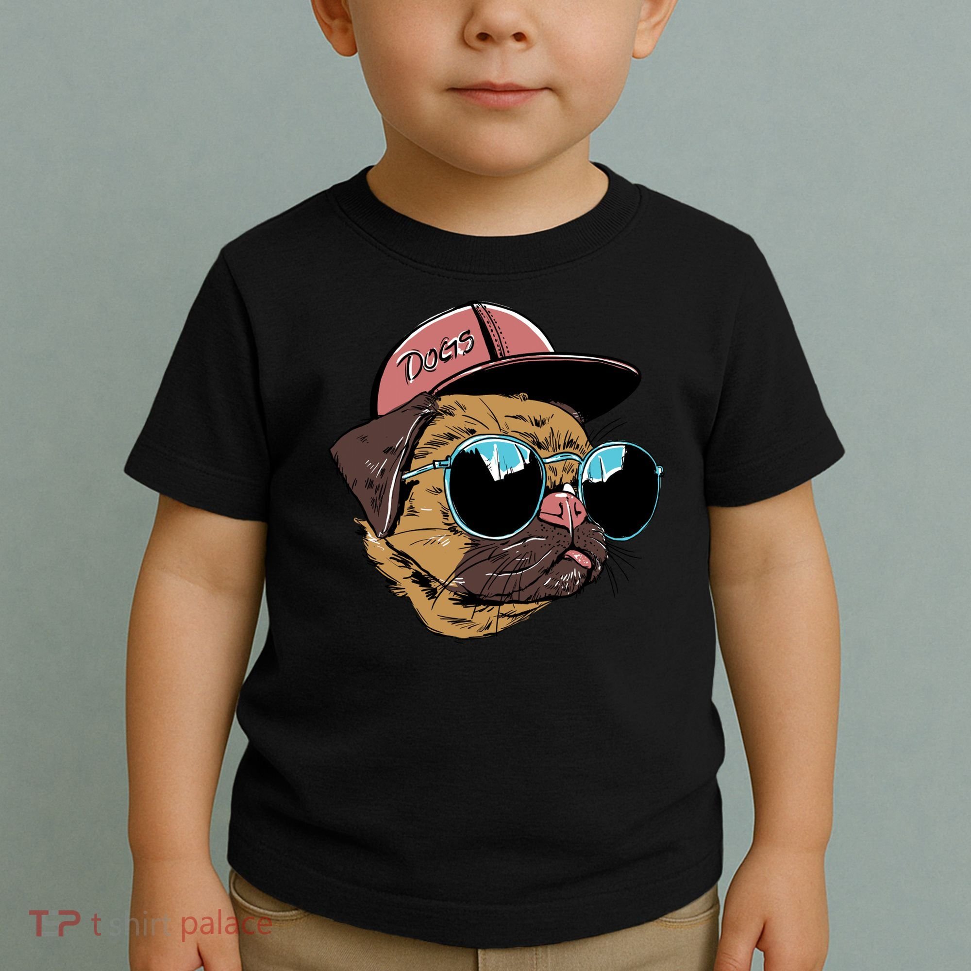 Gangster Pug Dog Hipster Cool Shades Toddler T-Shirt