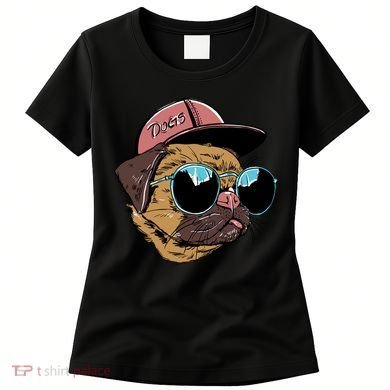 Gangster Pug Dog Hipster Cool Shades Women's T-Shirt
