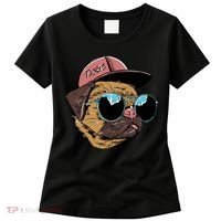 Gangster Pug Dog Hipster Cool Shades Women's T-Shirt thumb 0
