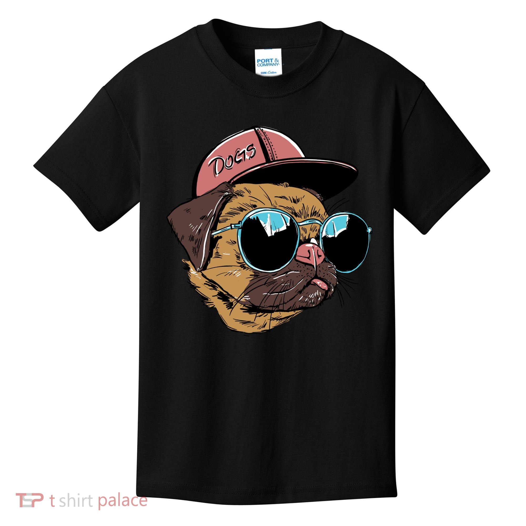 Gangster Pug Dog Hipster Cool Shades Kids T-Shirt