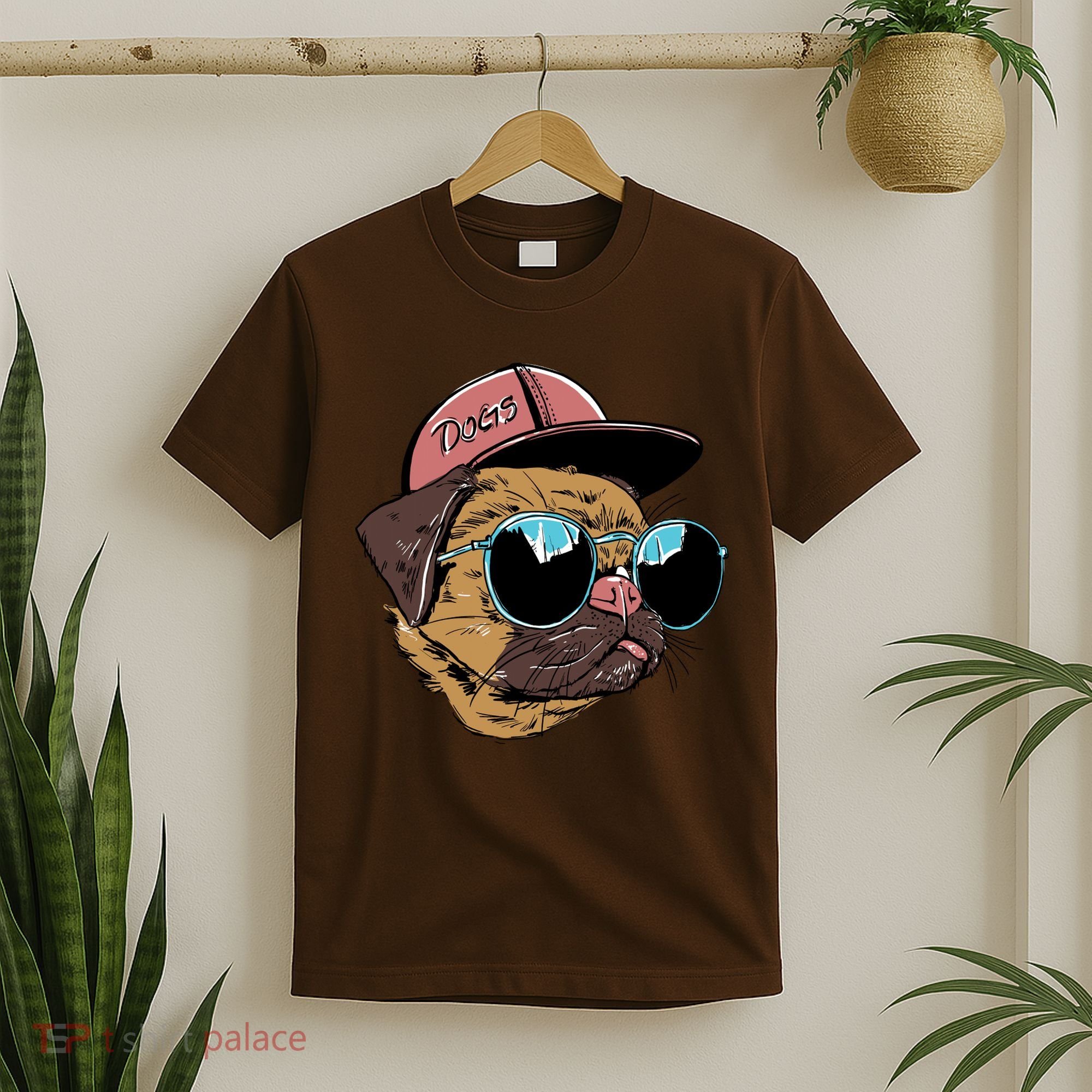 Gangster Pug Dog Hipster Cool Shades T-Shirt