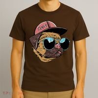 Gangster Pug Dog Hipster Cool Shades T-Shirt thumb 3