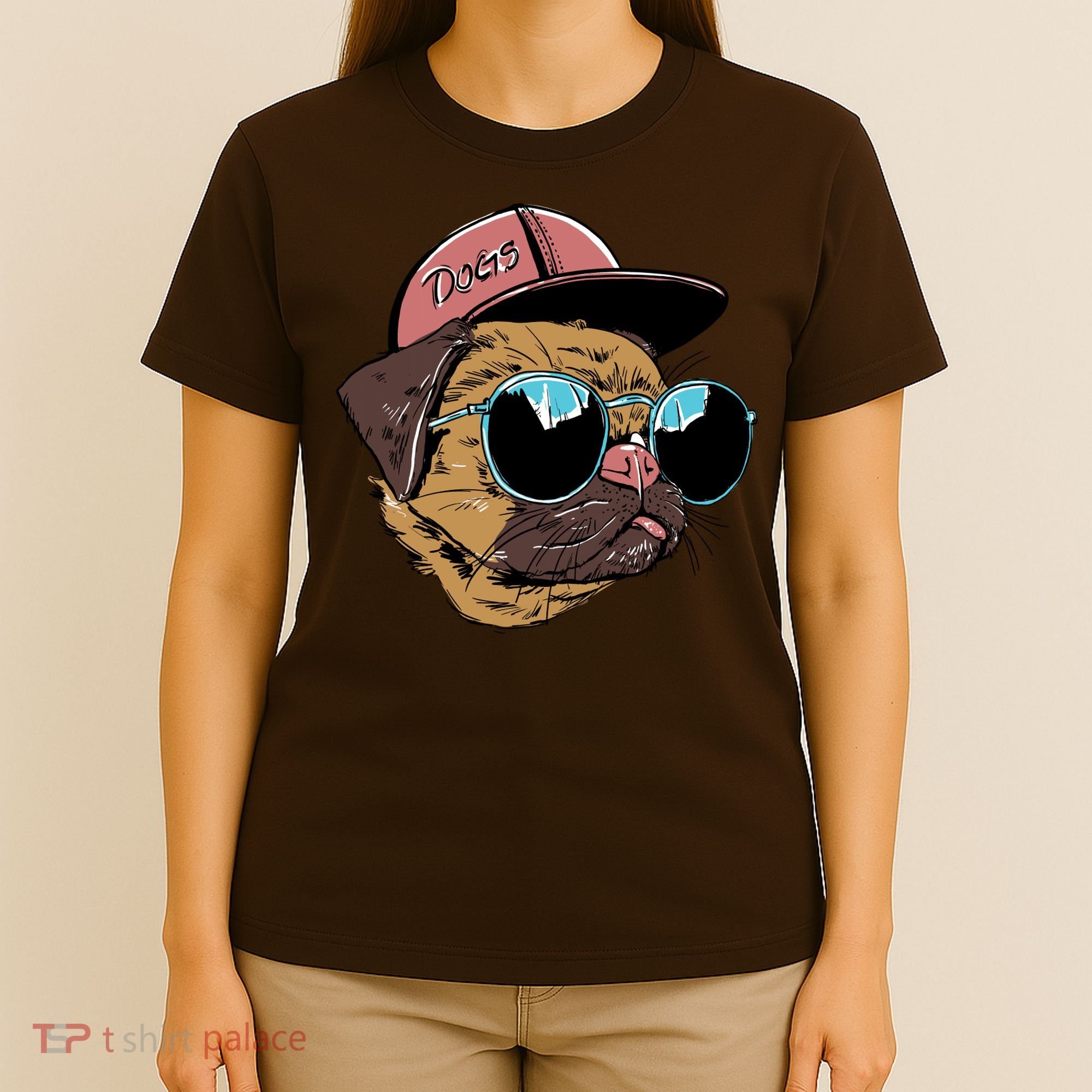Gangster Pug Dog Hipster Cool Shades T-Shirt