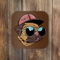 Gangster Pug Dog Hipster Cool Shades Coaster thumb 0