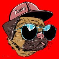 Gangster Pug Dog Hipster Cool Shades Santa Hat thumb 1
