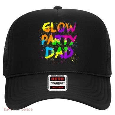 Glow Party Dad Splatter Effect 80 Theme Color Birthday Party Hat