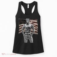 Gangster Pro Donald Trump Tattoo Republican American Flag Women's Tank Top thumb 0