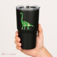 Green Polka Dot Dinosaur Dot Day Shirt For Teacher Student Tumbler thumb 2