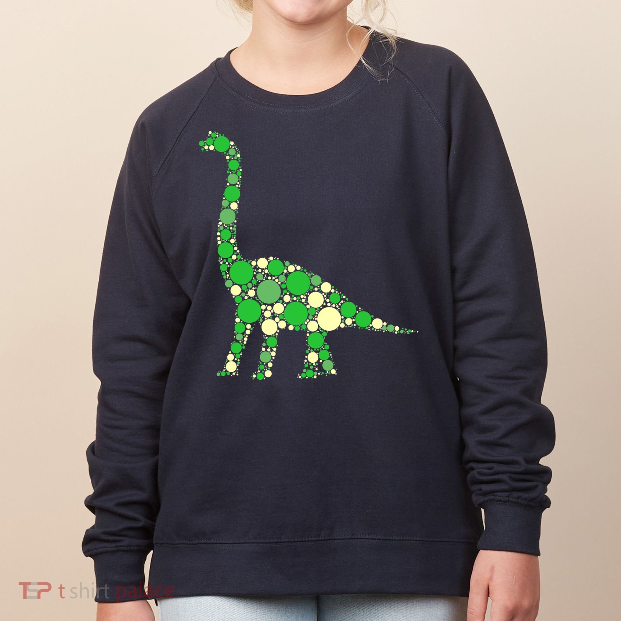 Green Polka Dot Dinosaur Dot Day Shirt For Teacher Student Women's Sweatshirt