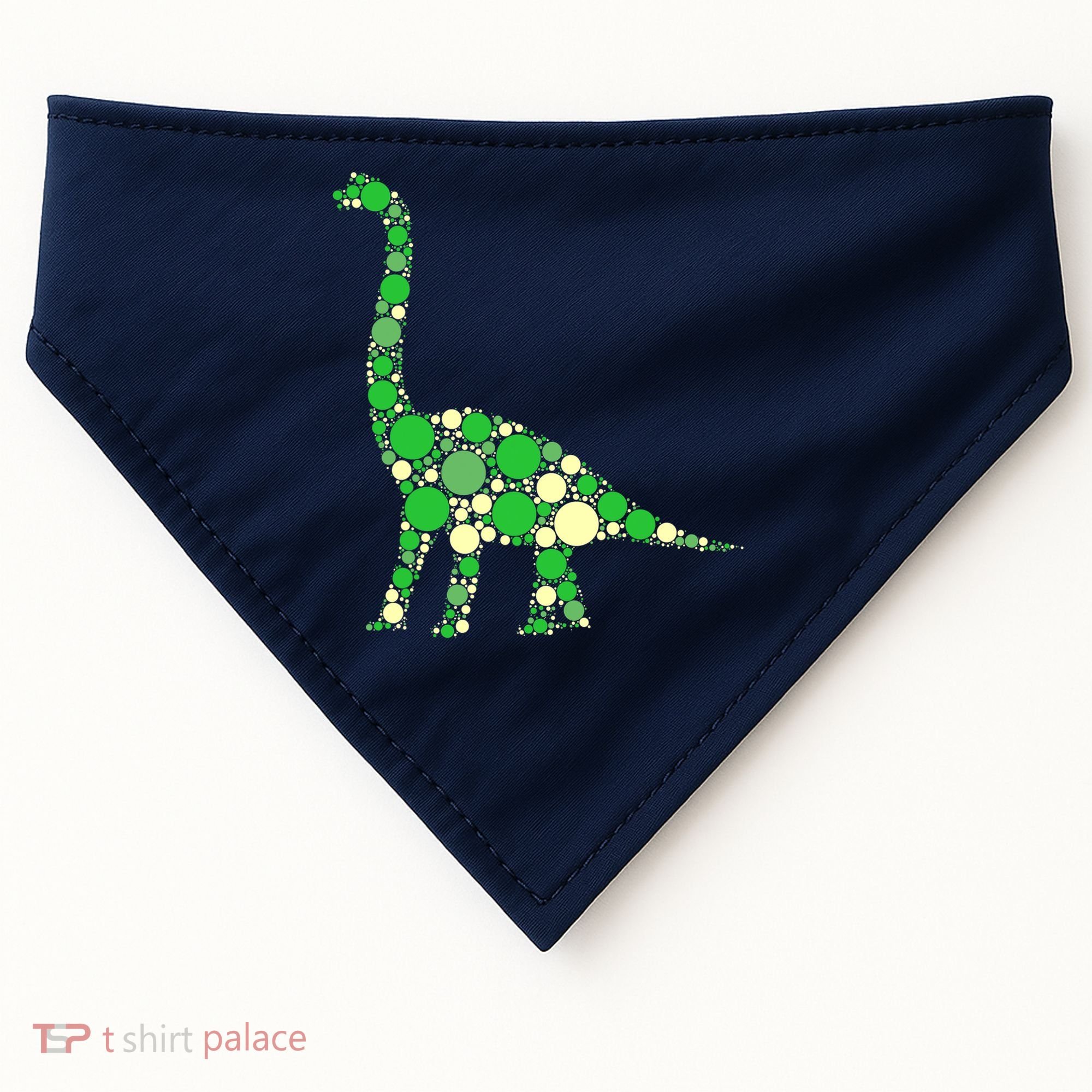 Green Polka Dot Dinosaur Dot Day Shirt For Teacher Student USA-Made Doggie Bandana