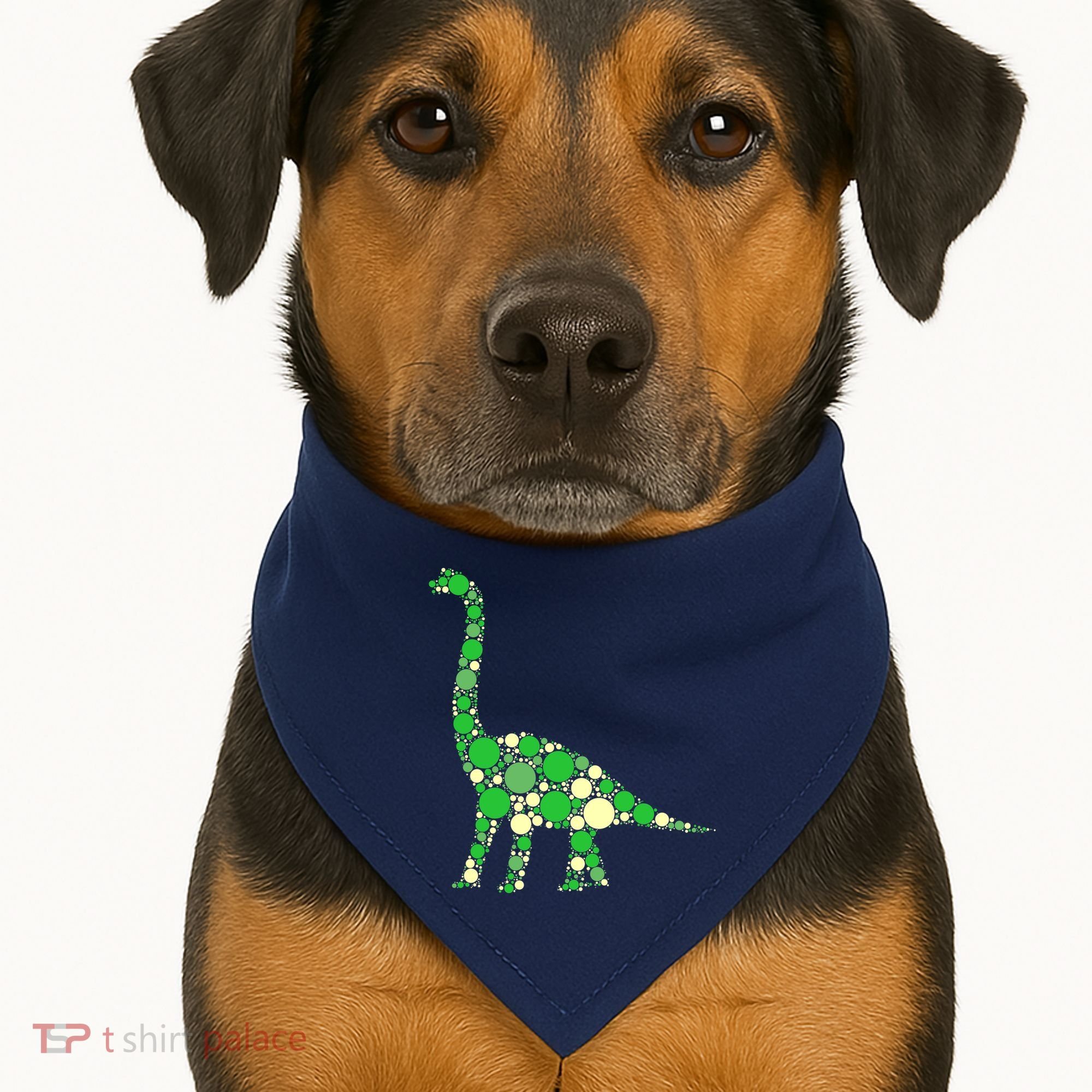 Green Polka Dot Dinosaur Dot Day Shirt For Teacher Student USA-Made Doggie Bandana